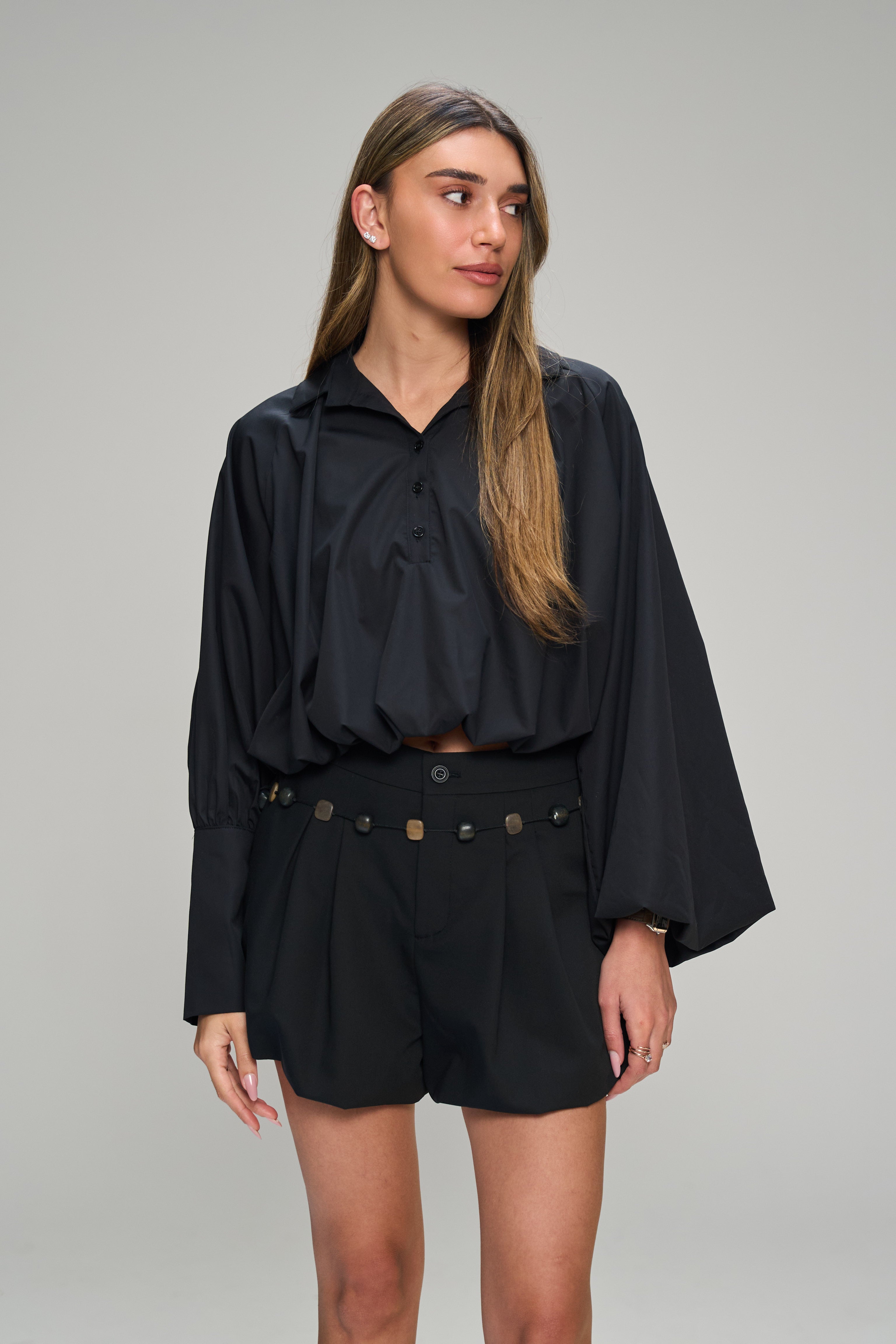 מכנס ריבל שחור