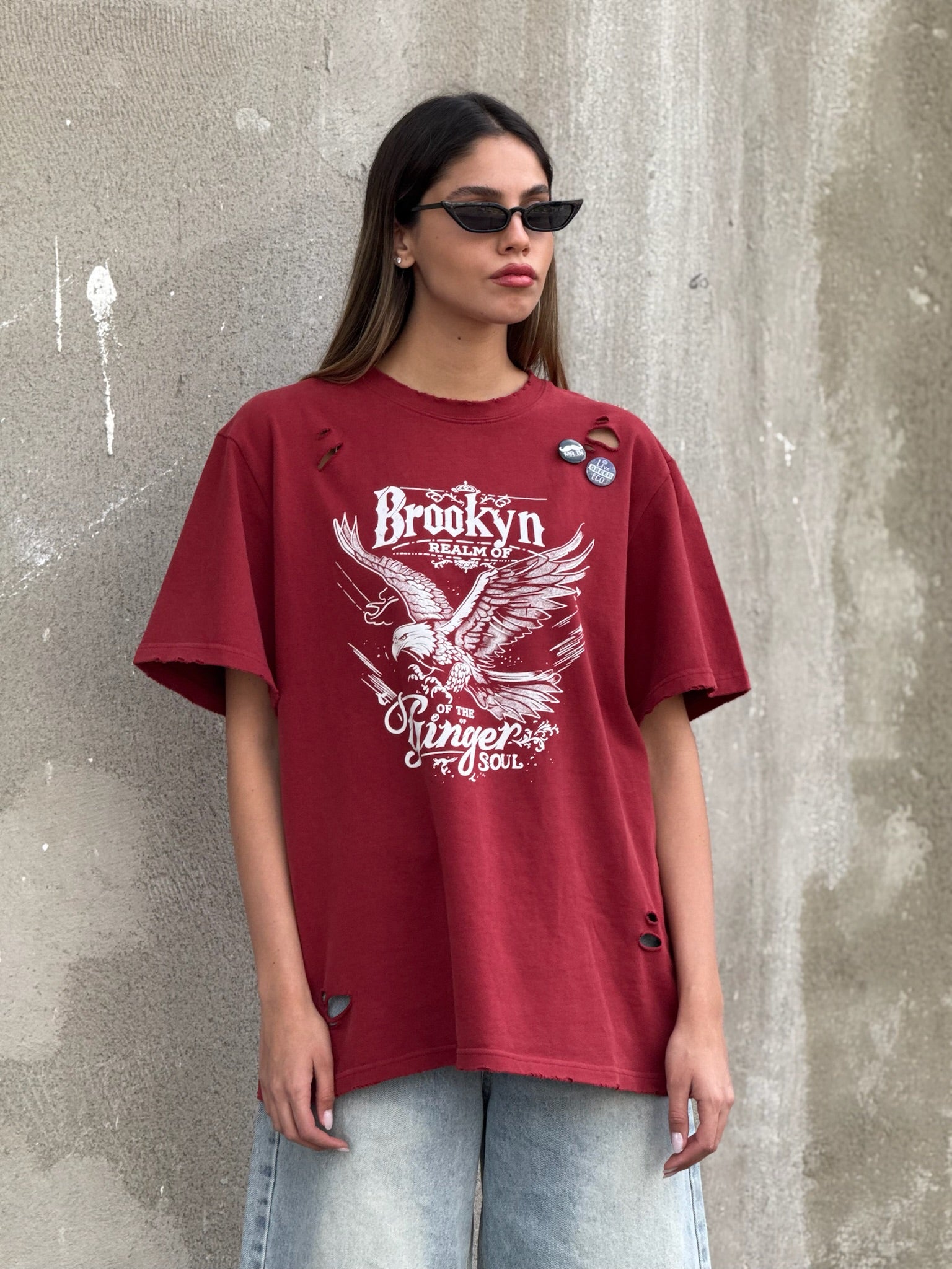 חולצת רוקסן בורדו