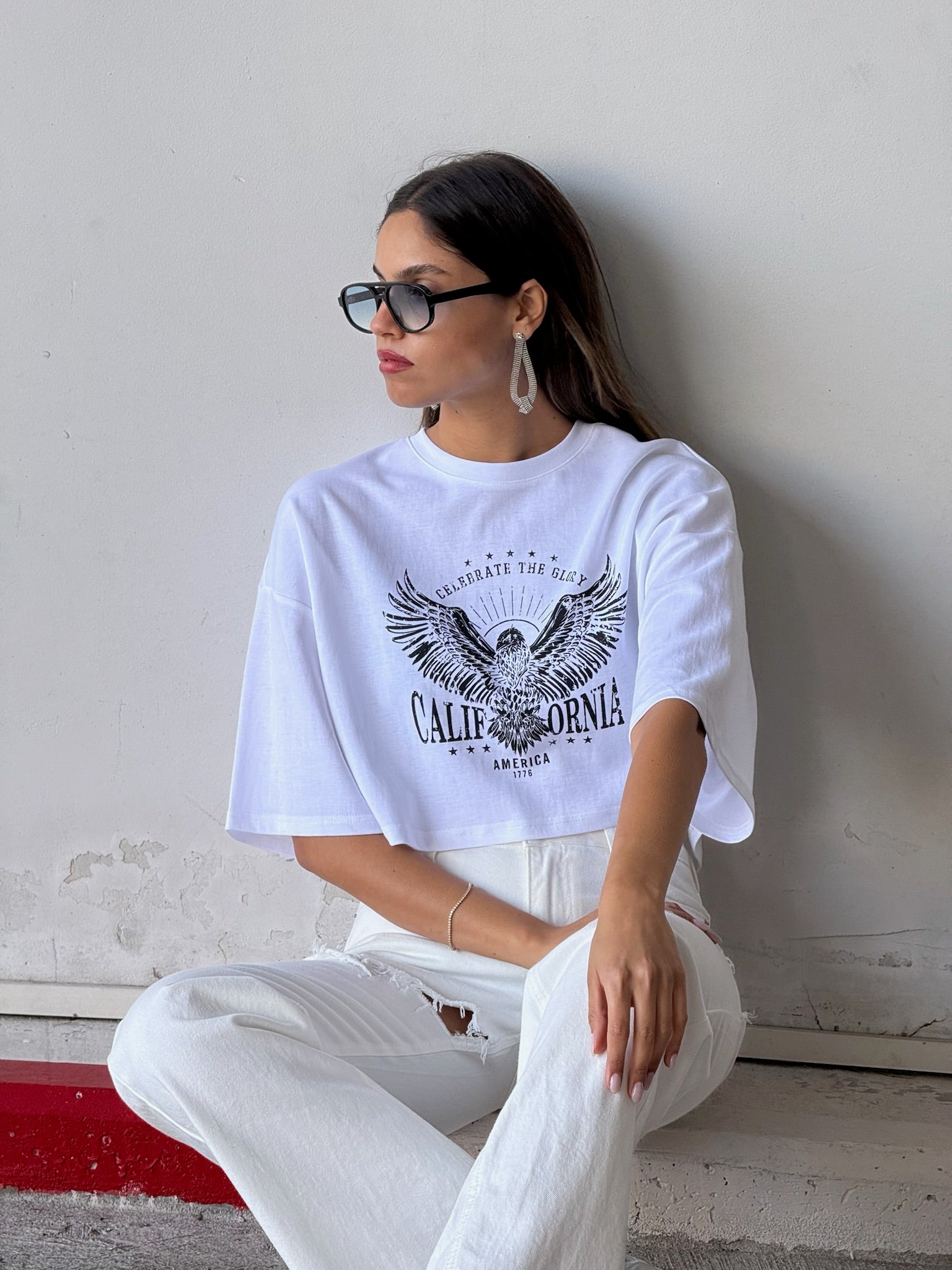 חולצת קרופ מקס לבן