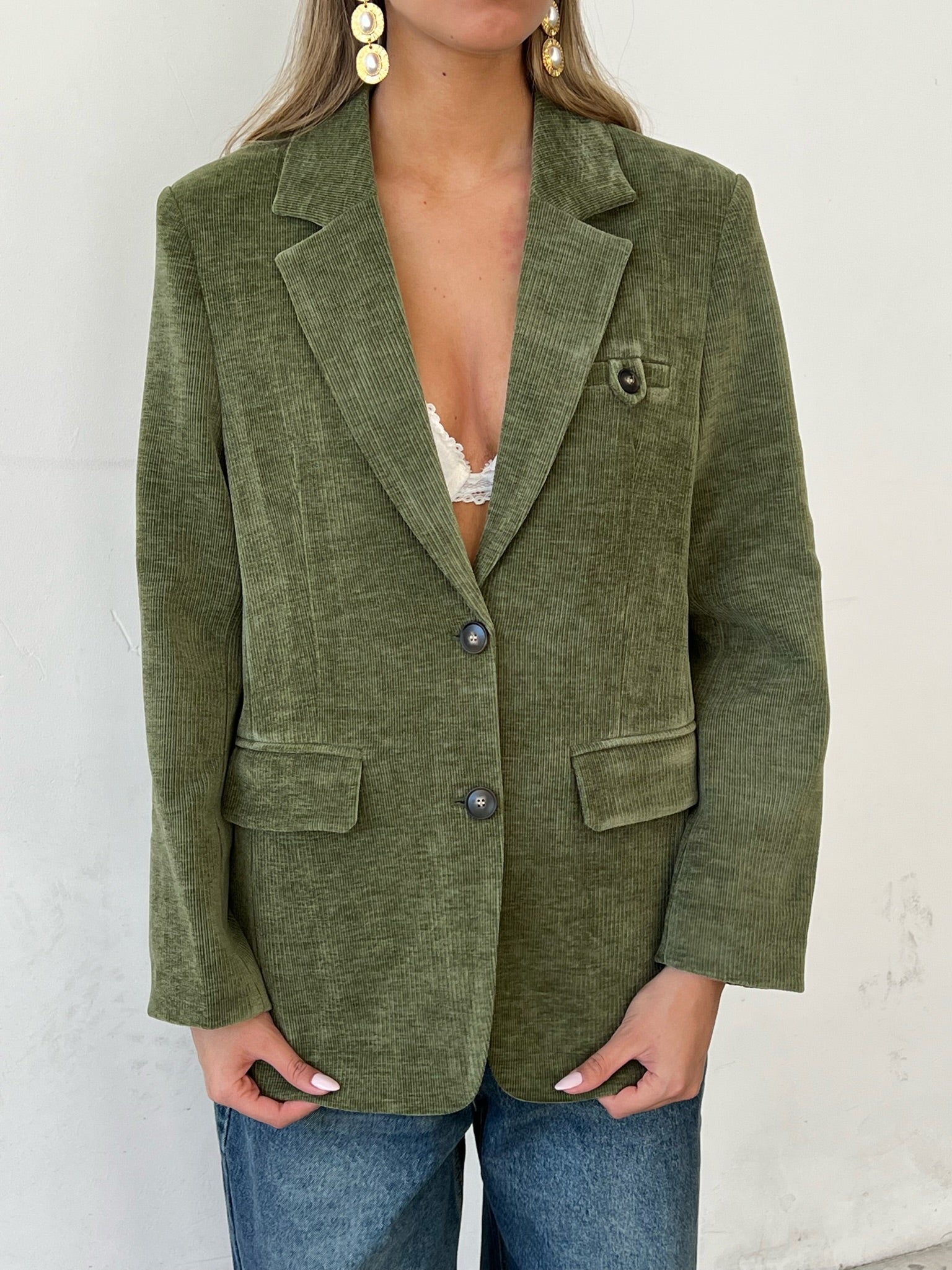 ג׳קט קורן קורדרוי ירוק