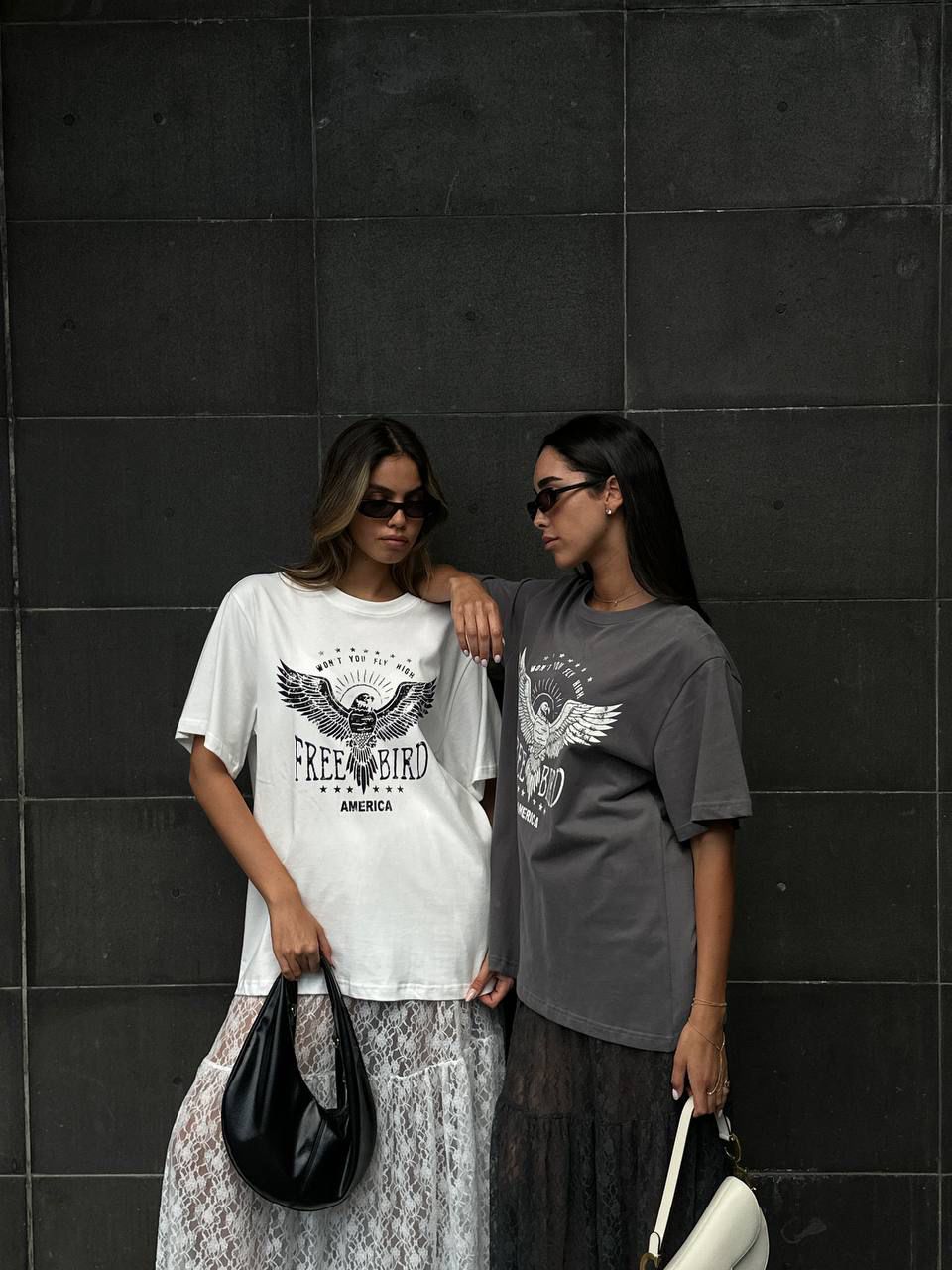 חצאית סאם אפור