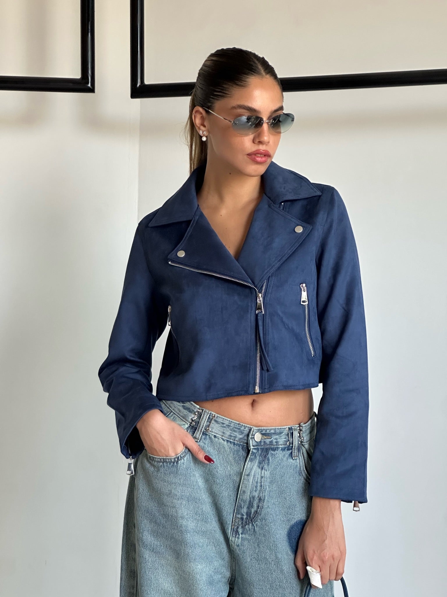 ג׳קט לורי זמש כחול