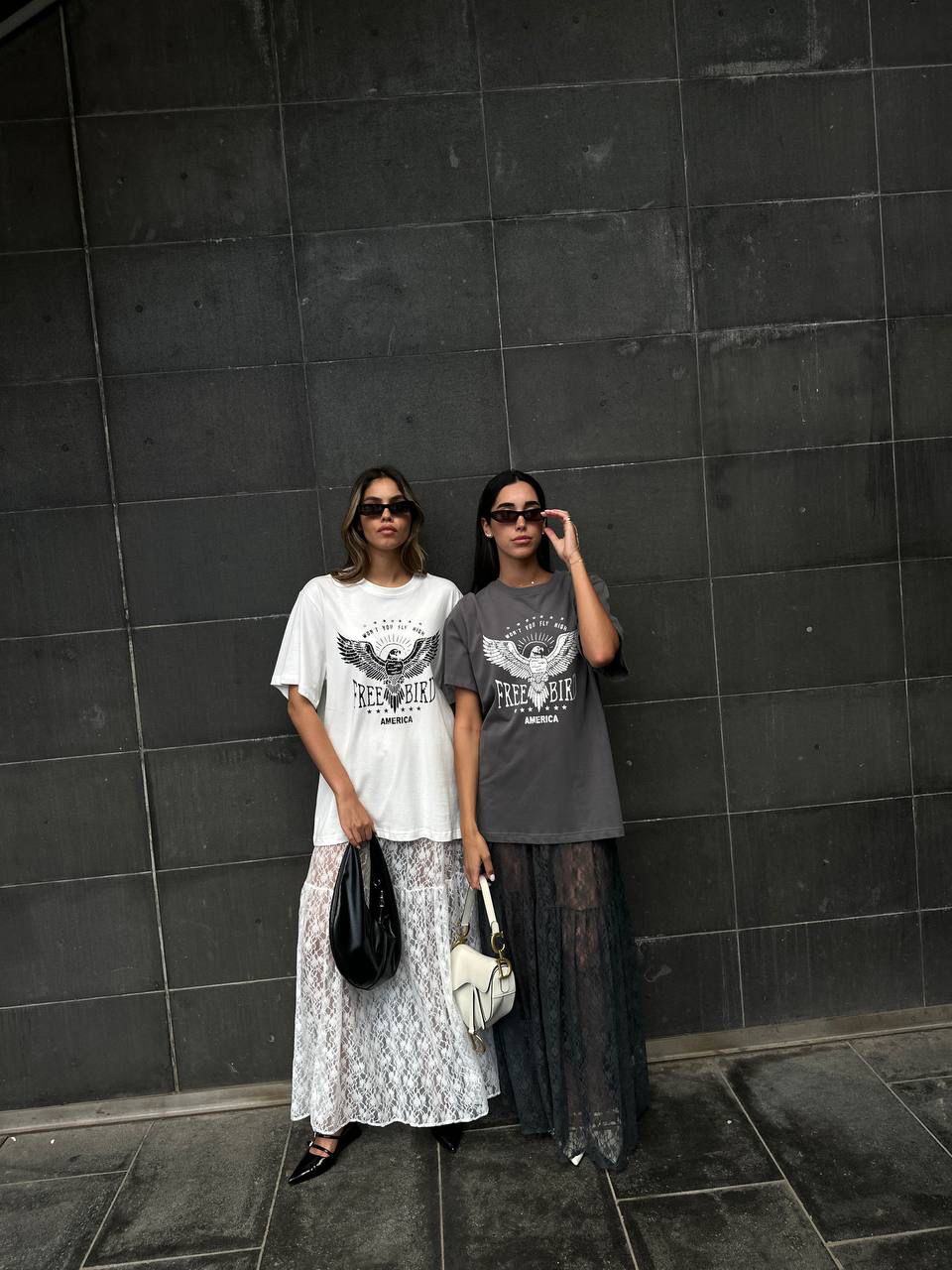 חצאית סאם אפור