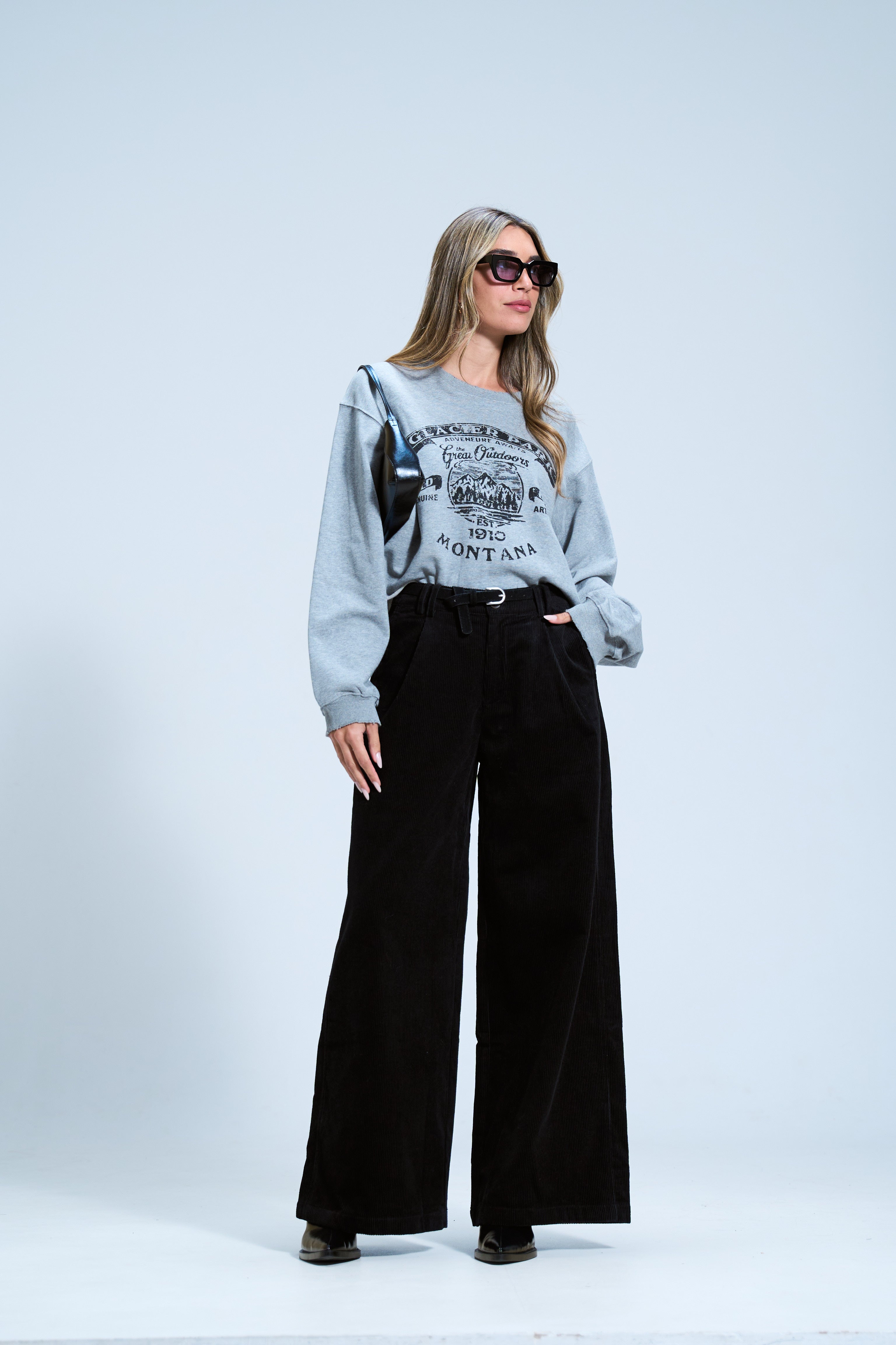 מכנס ליאו קורדרוי שחור