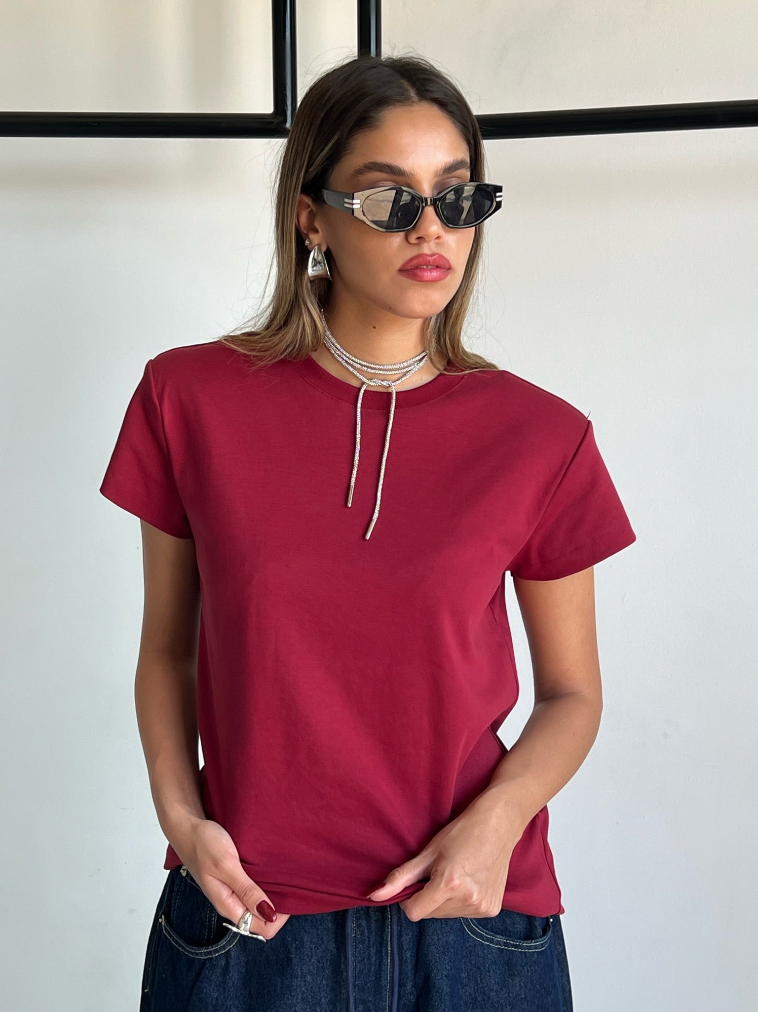 חולצת ליבי בורדו