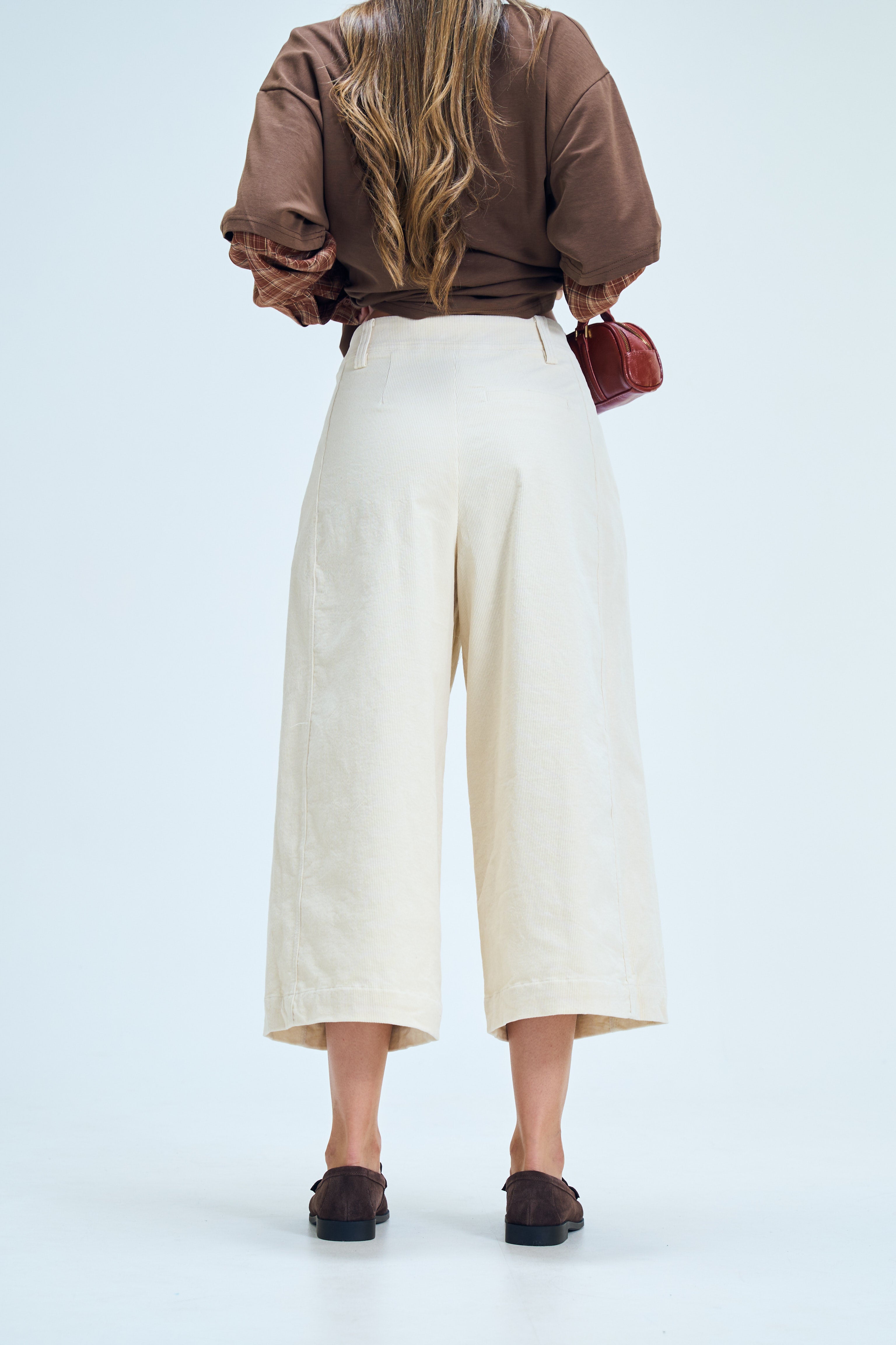 מכנס אור קורדרוי קרם