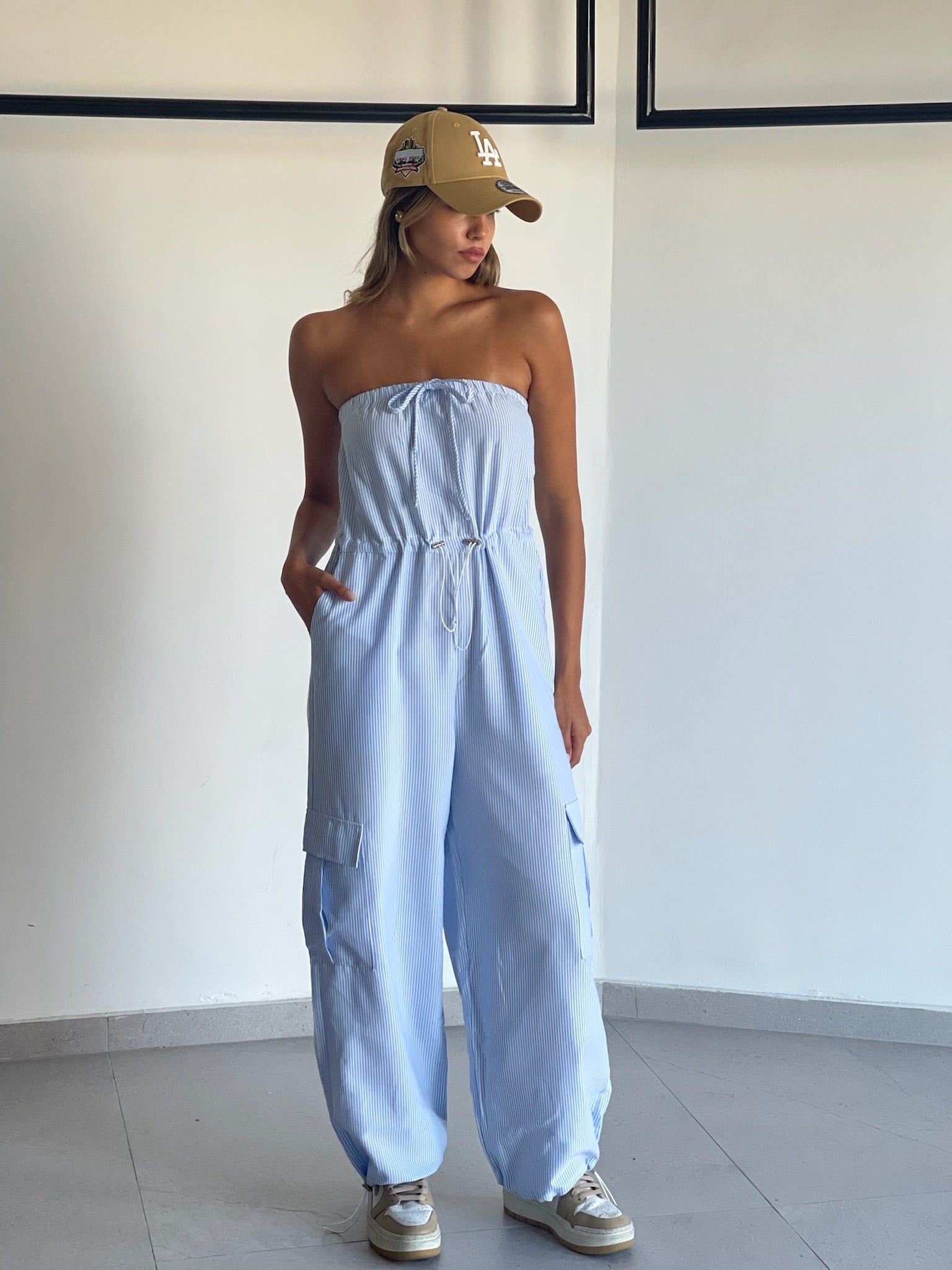 אוברול אימרי פסים כחול