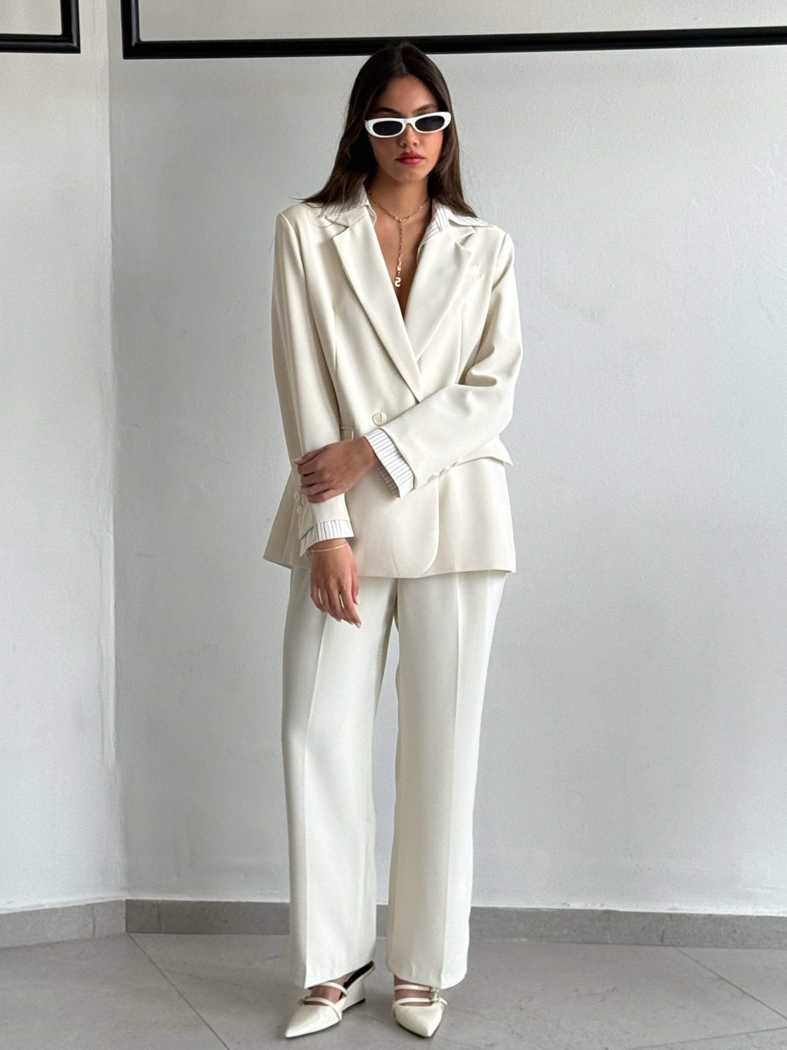 ג׳קט מיכאלה שמנת