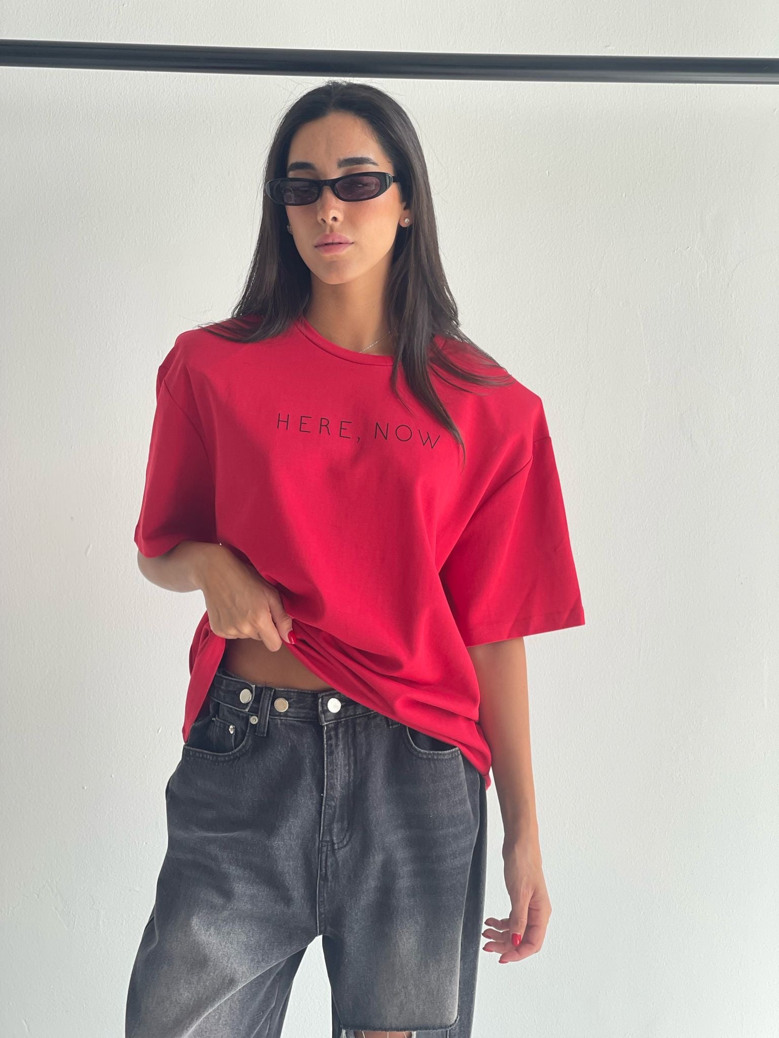 חולצת מאור אוברסייז אדום