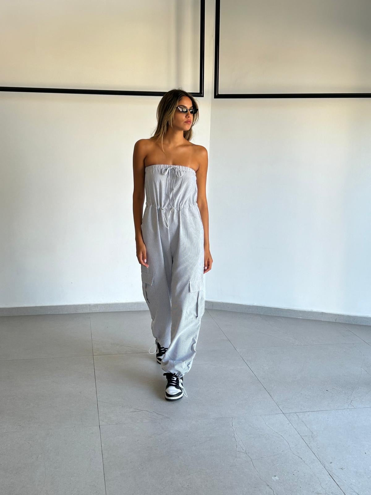 אוברול אימרי פסים שחור