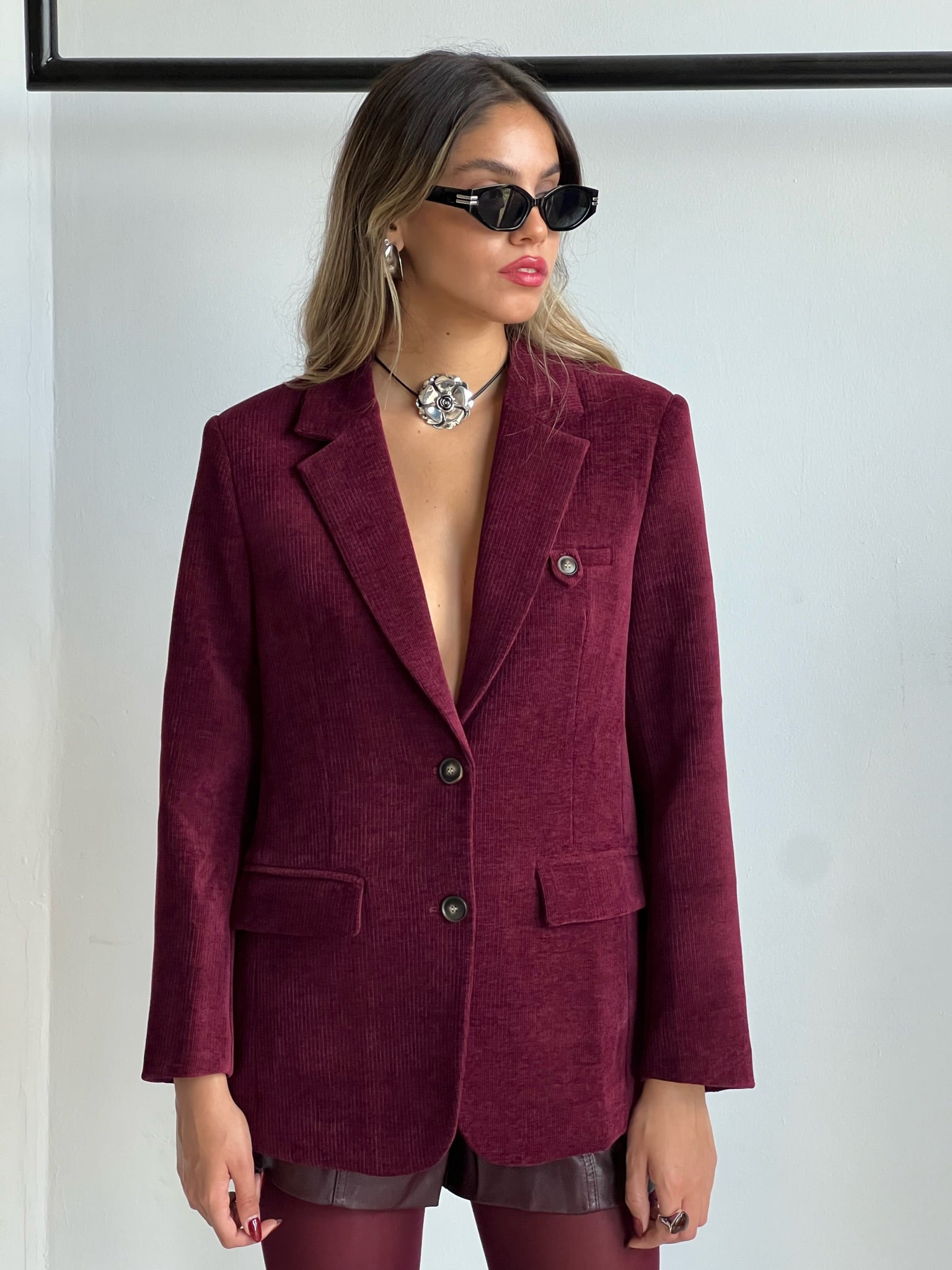 ג׳קט קורן קורדרוי בורדו