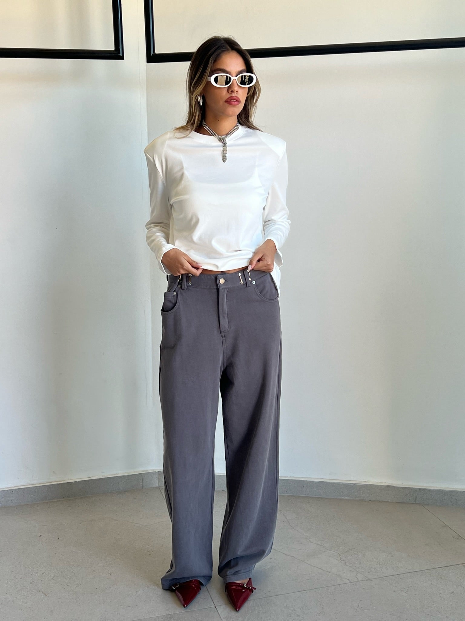 מכנס טוי ווש אפור כהה פרנש טרי