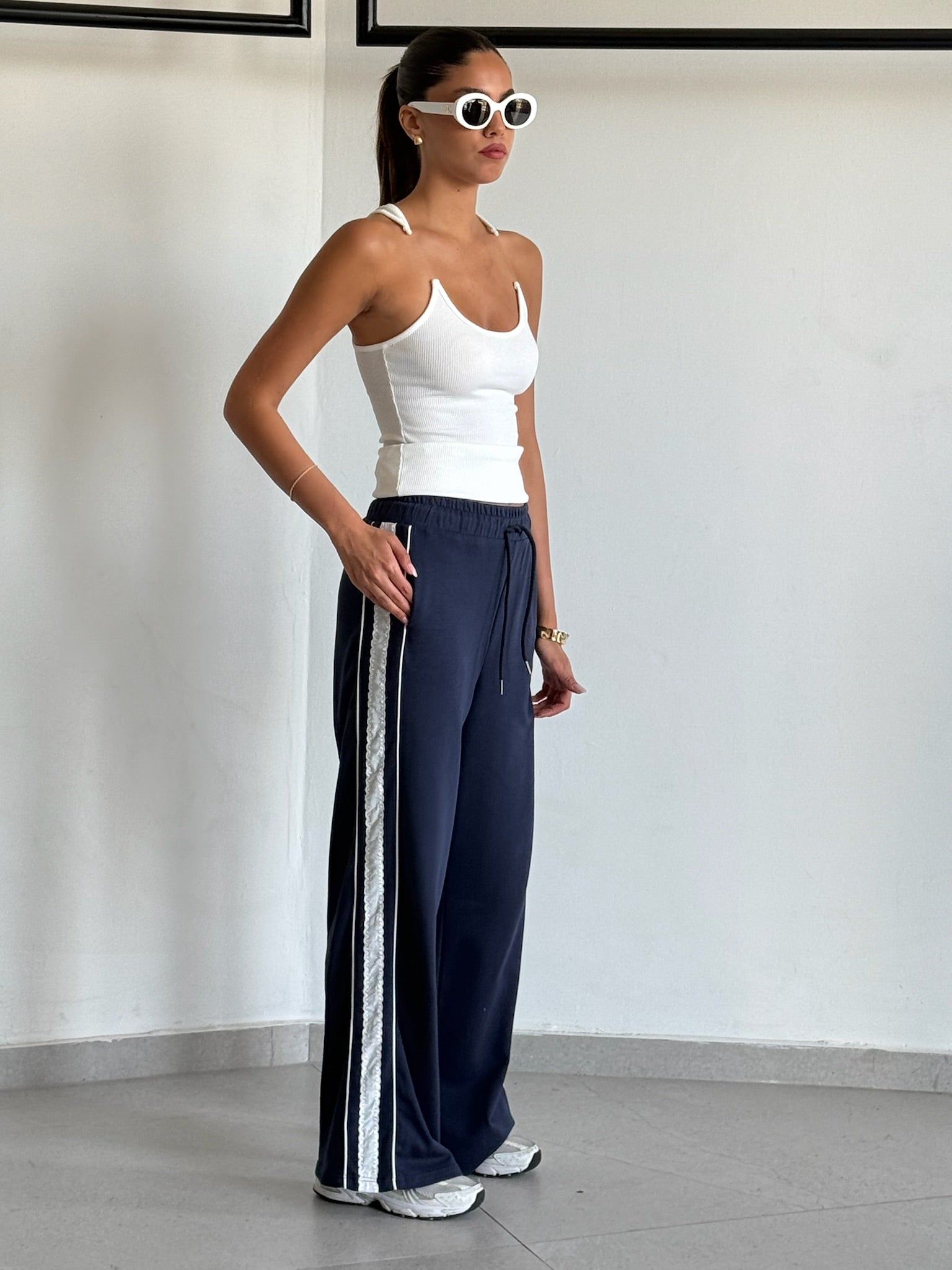 מכנס לין כחול