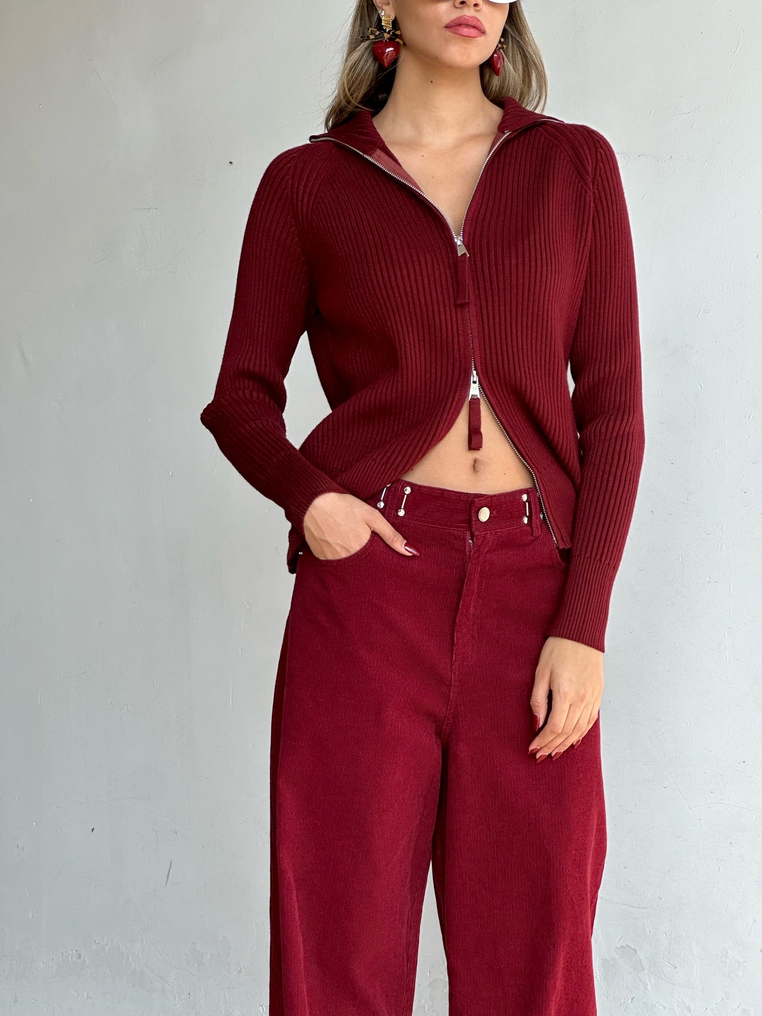 מכנס שביט קורדרוי בורדו