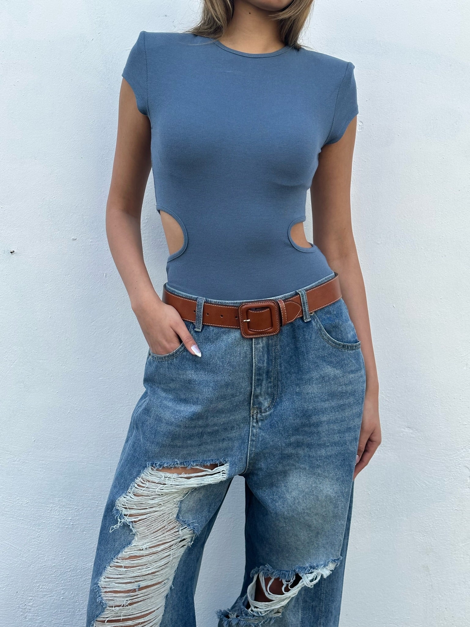 בגד גוף תיאה כחול ג׳ינס