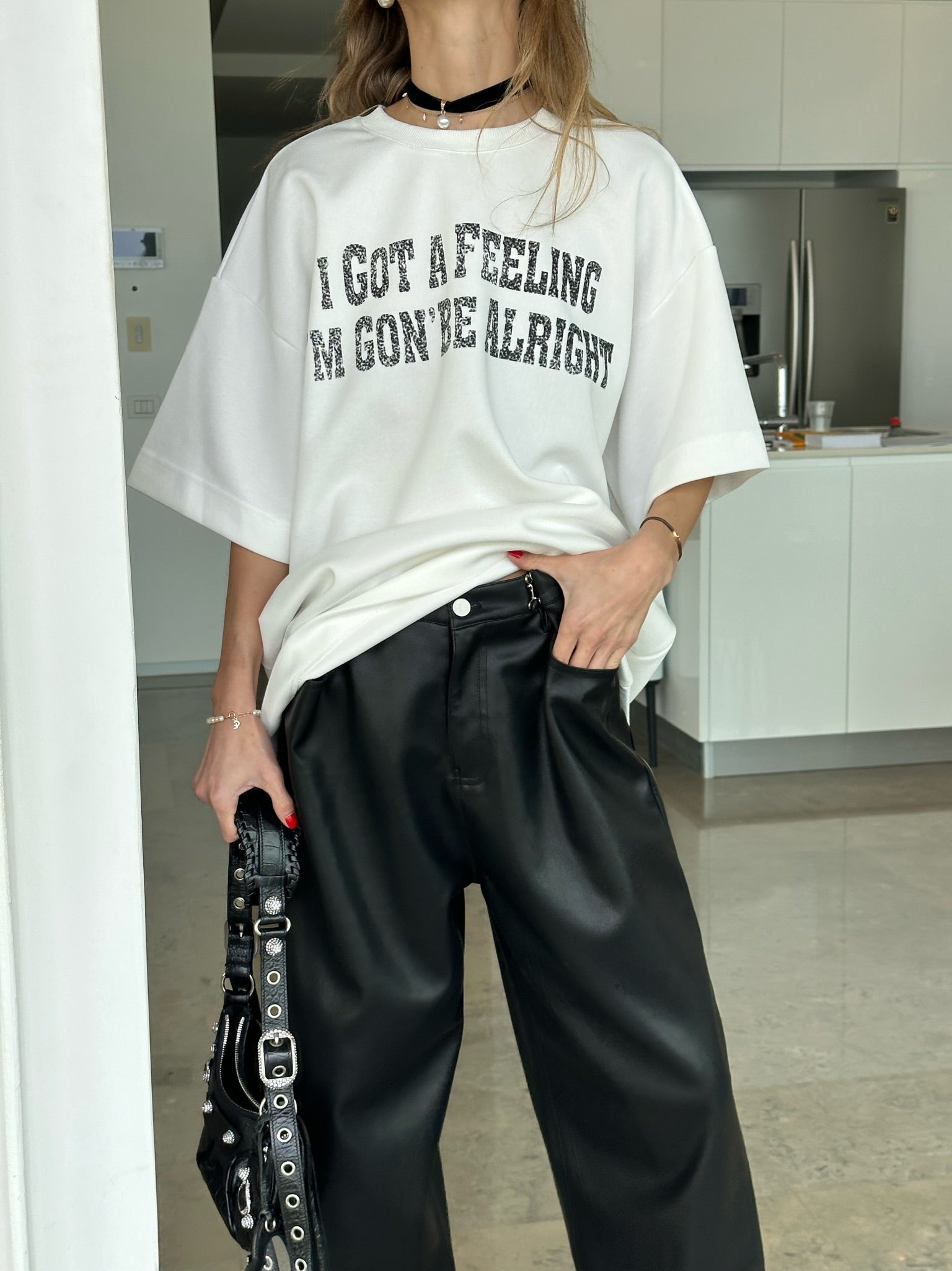 מכנס דמוי עור מייסון שחור