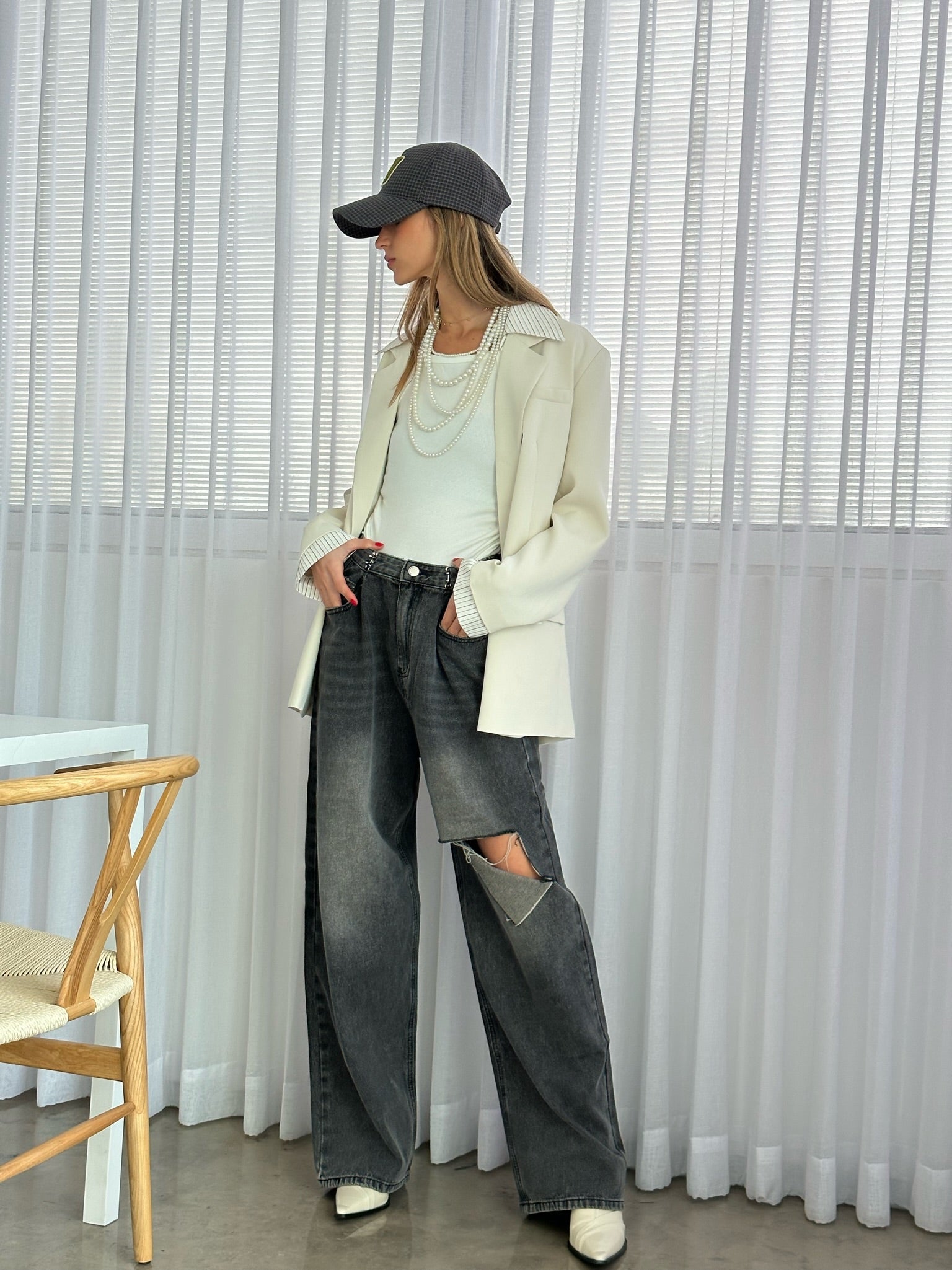 ג׳קט מיכאלה שמנת