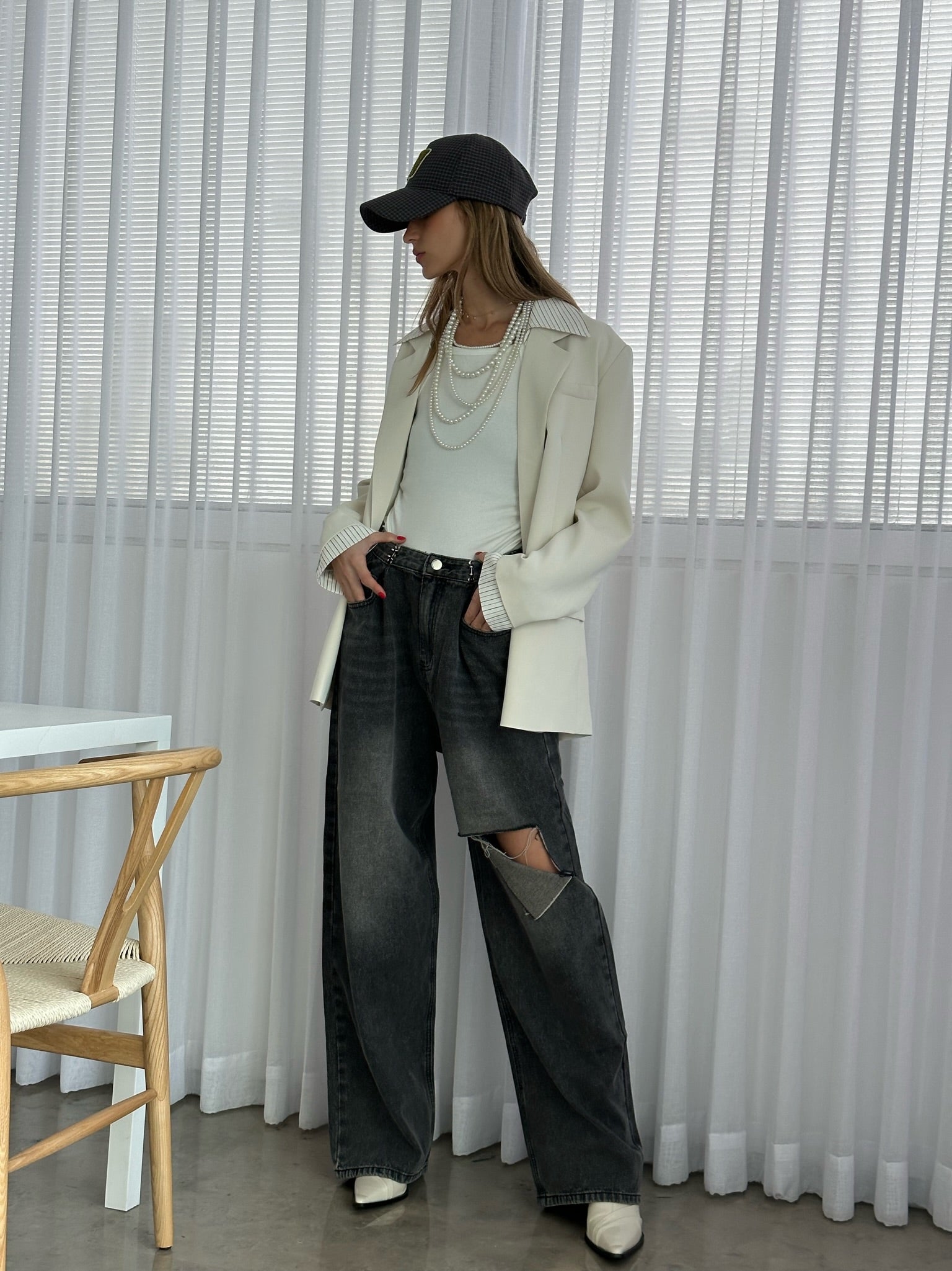 ג׳קט מיכאלה שמנת