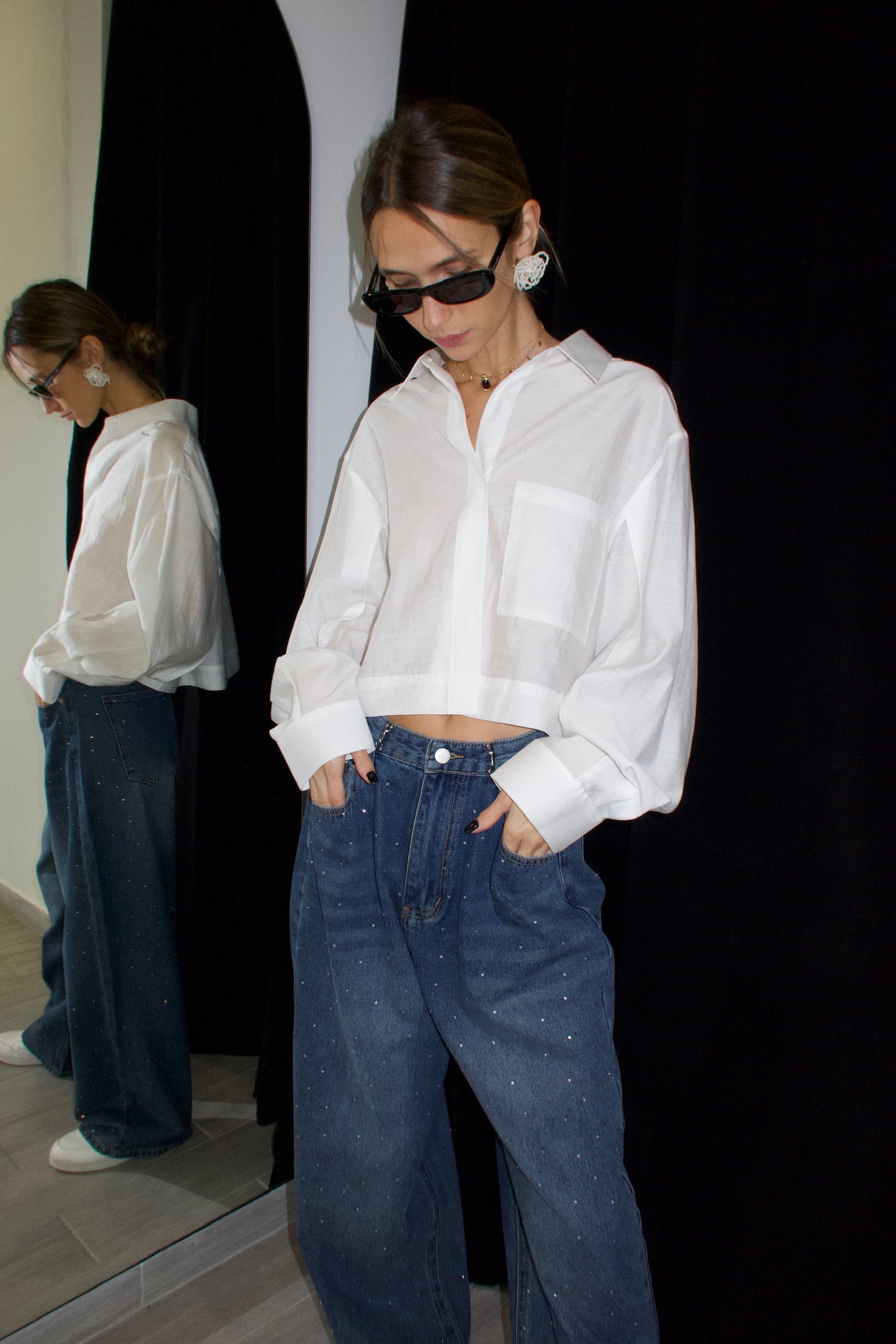 מכנס ג׳ינס רויאל אבנים