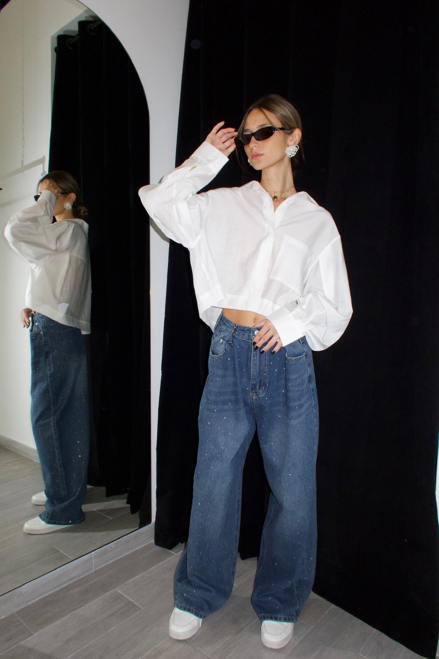 מכנס ג׳ינס רויאל אבנים