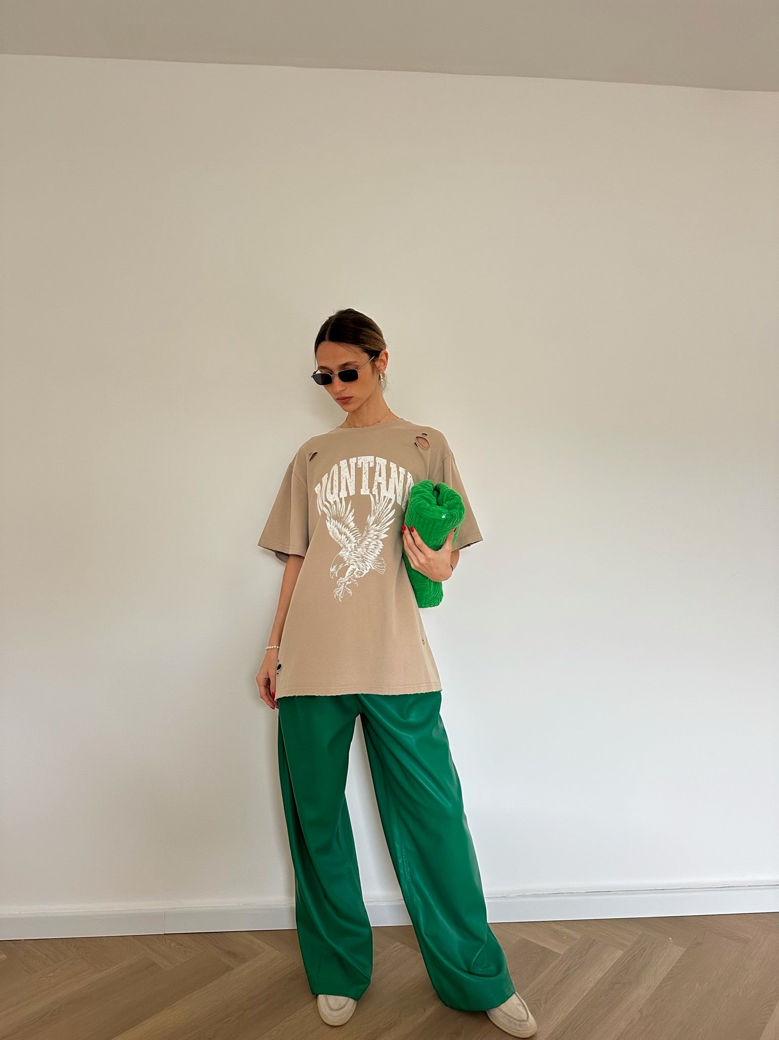 מכנס דמוי עור מייסון ירוק