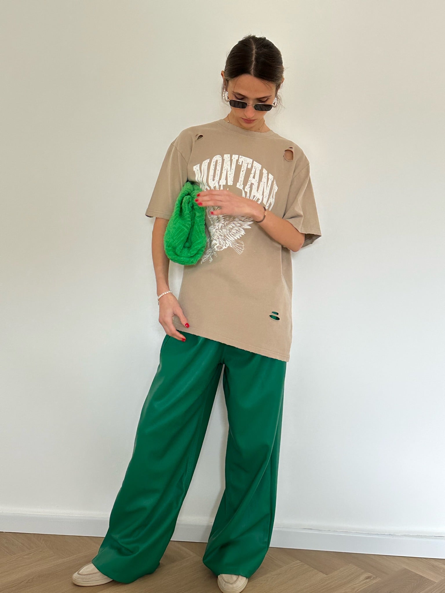 מכנס דמוי עור מייסון ירוק