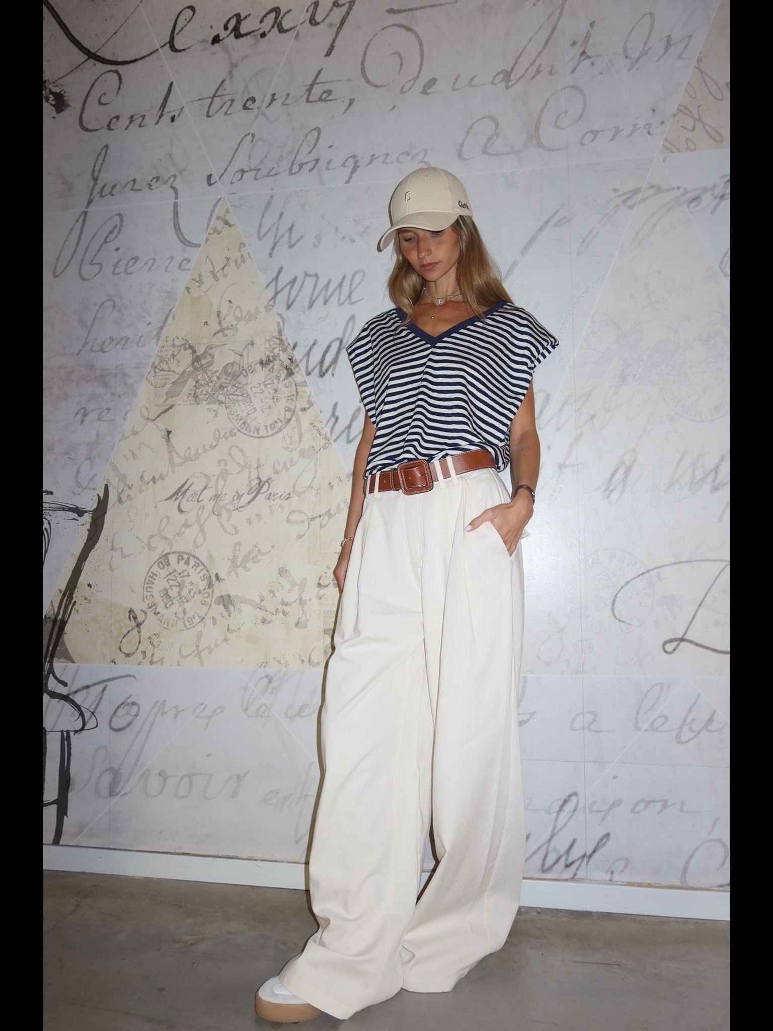 מכנס קלוד שמנת