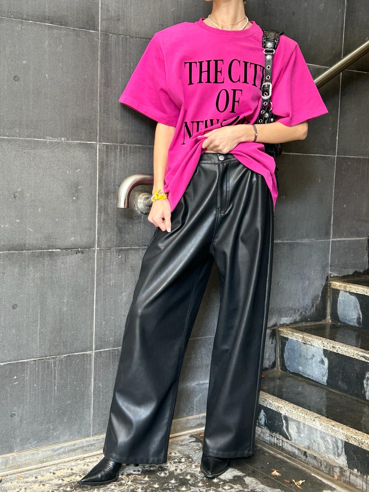 מכנס דמוי עור מייסון שחור