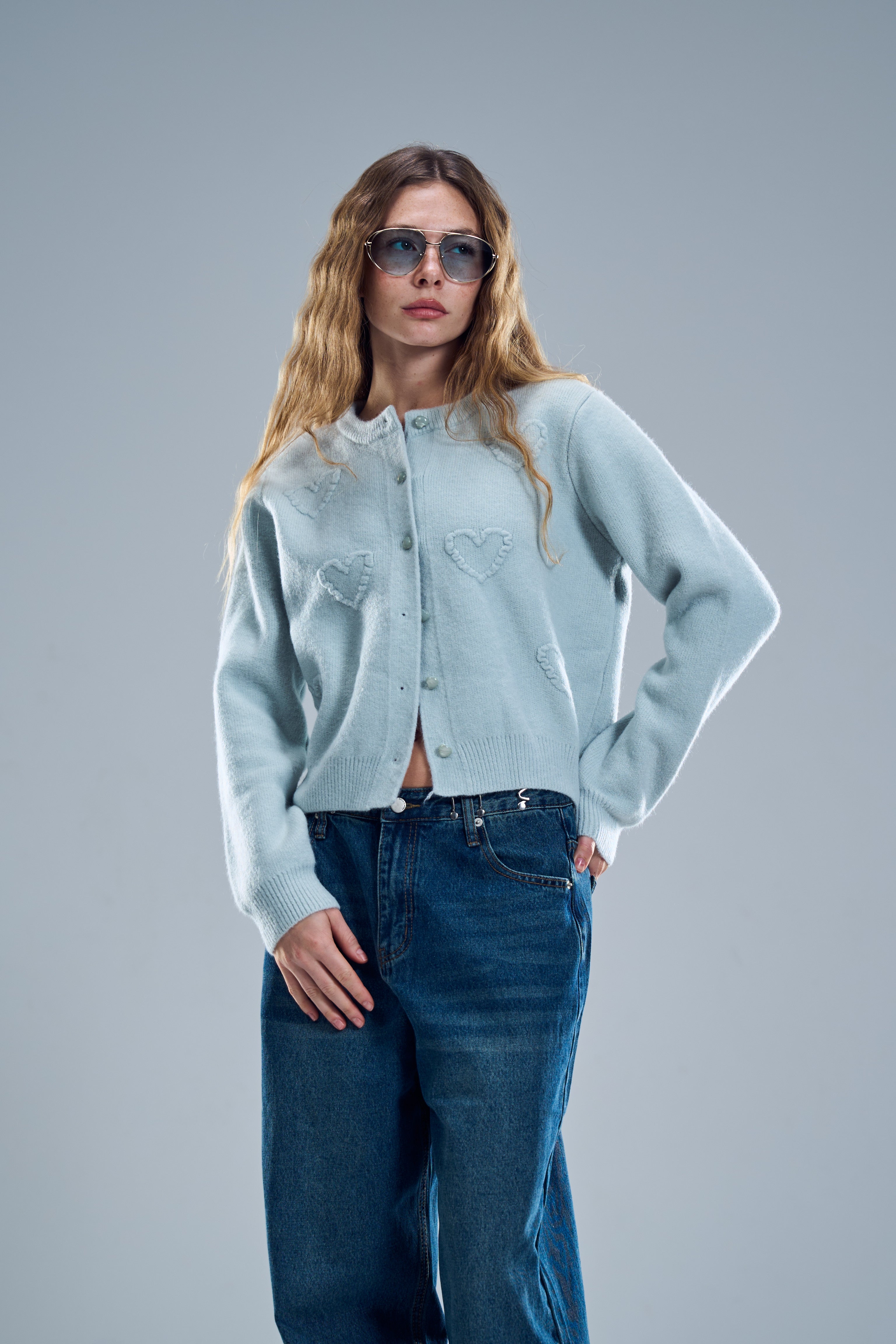 קרדיגן ארט תכלת