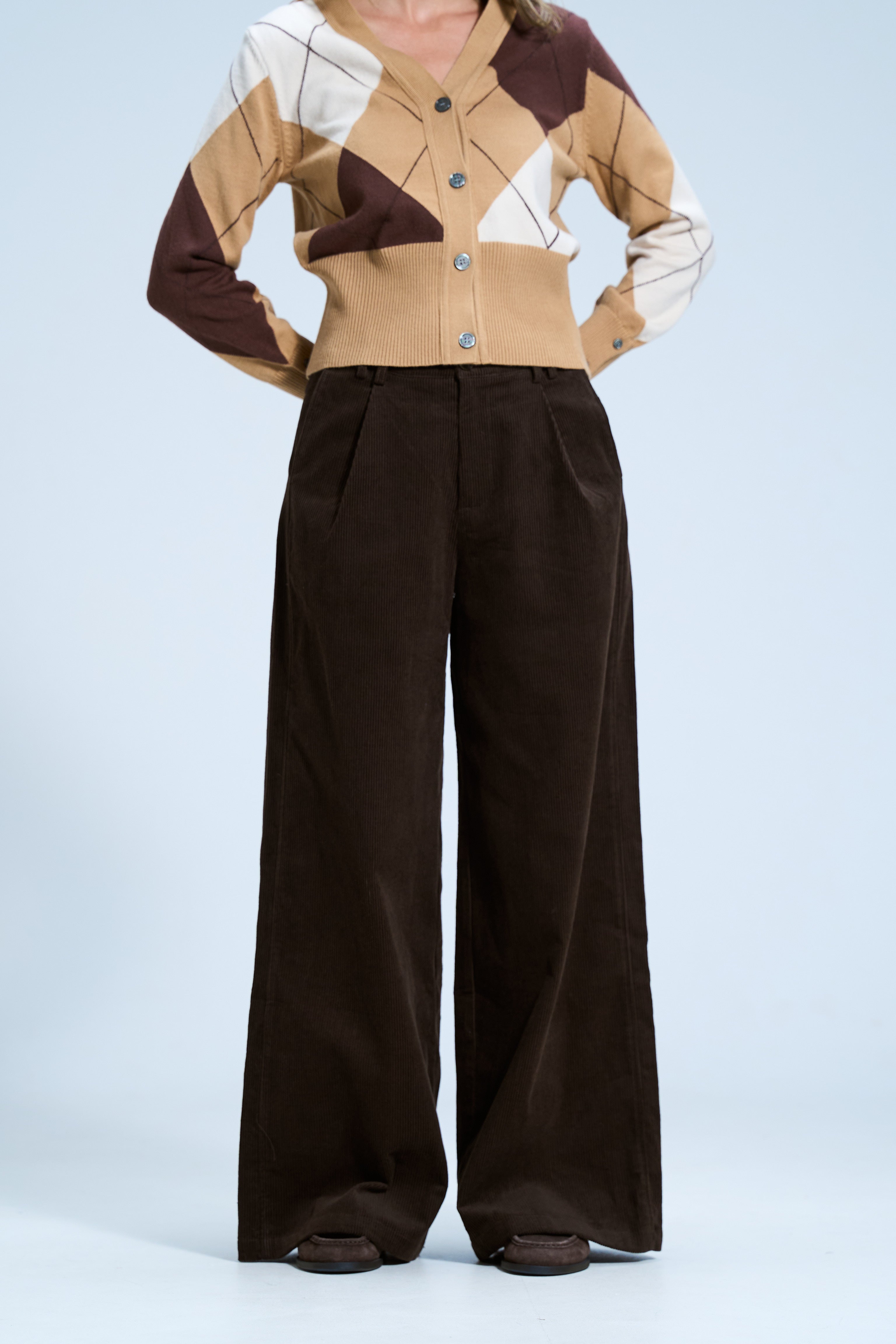 מכנס ליאו קורדרוי חום