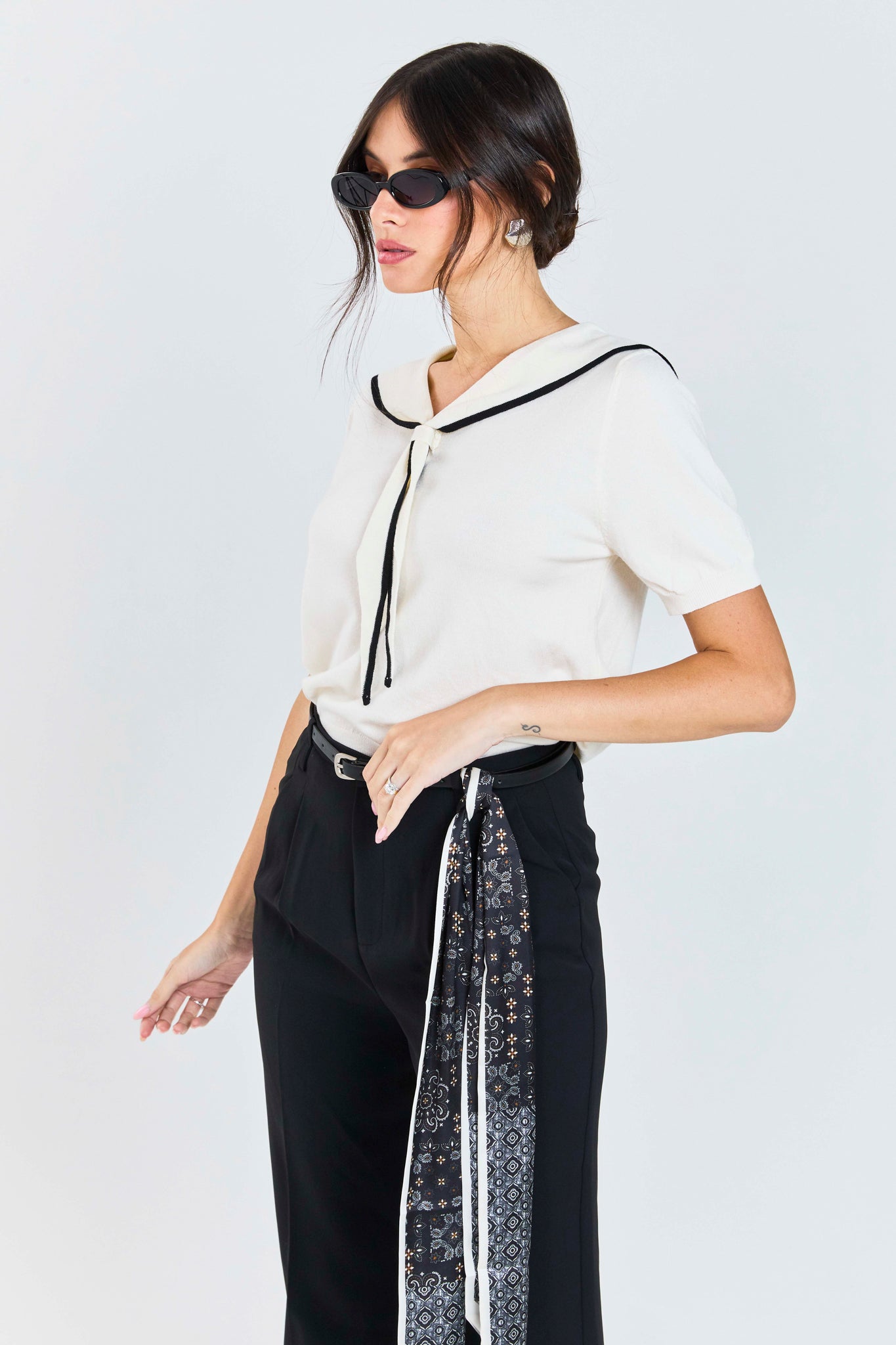 חולצת סריג אסי לבן