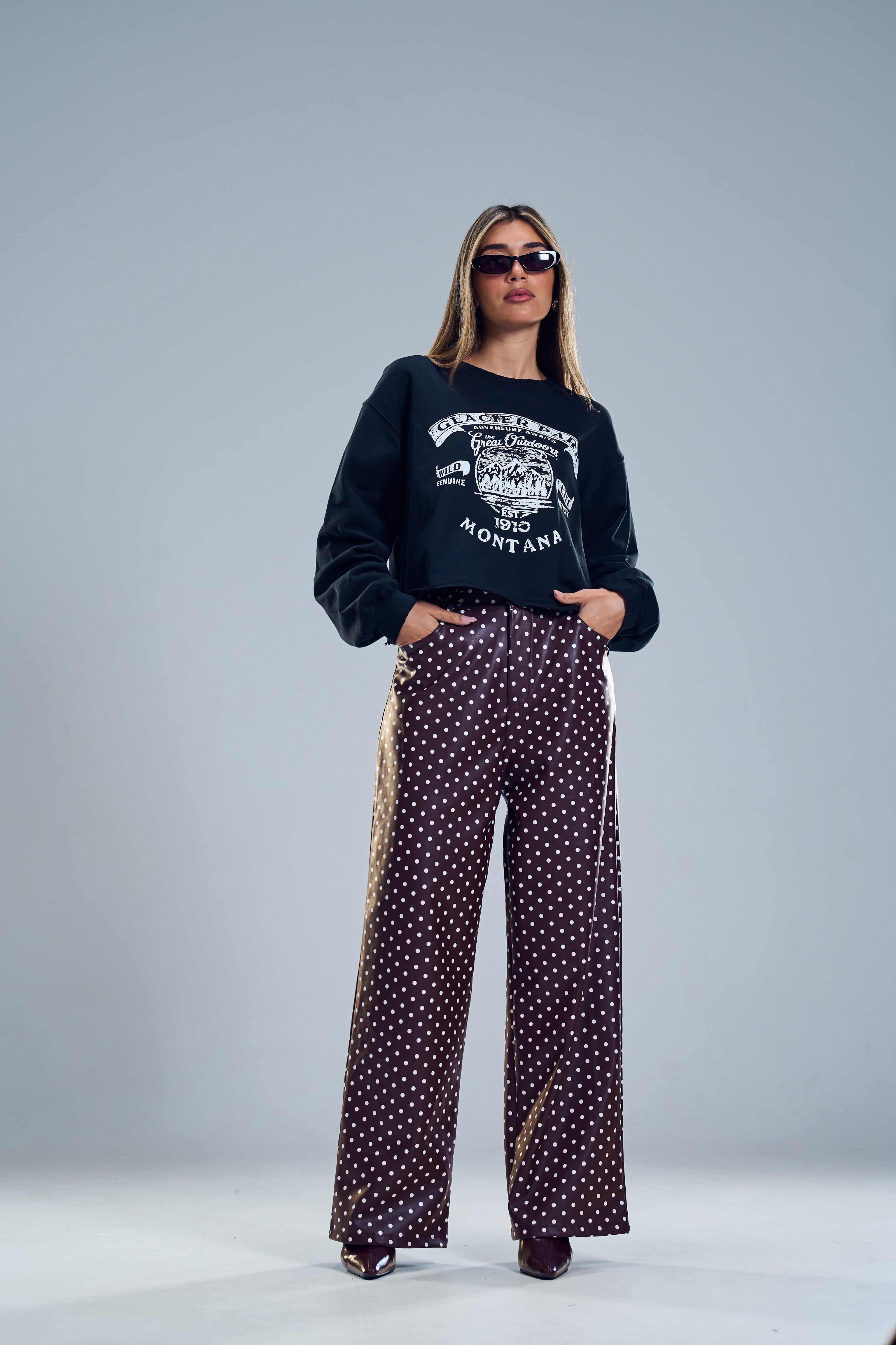 מכנס דמוי עור מיי בורדו