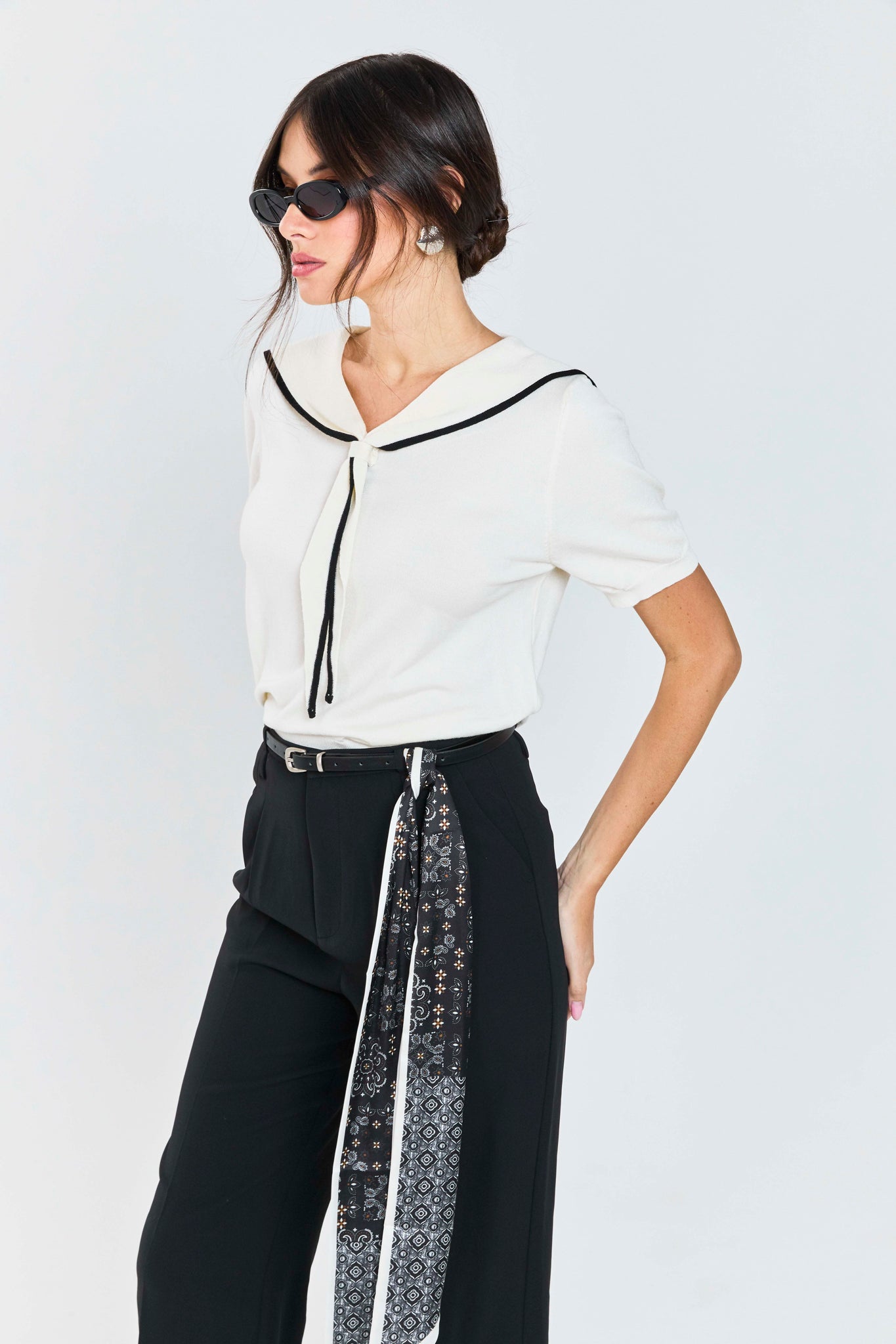 חולצת סריג אסי לבן