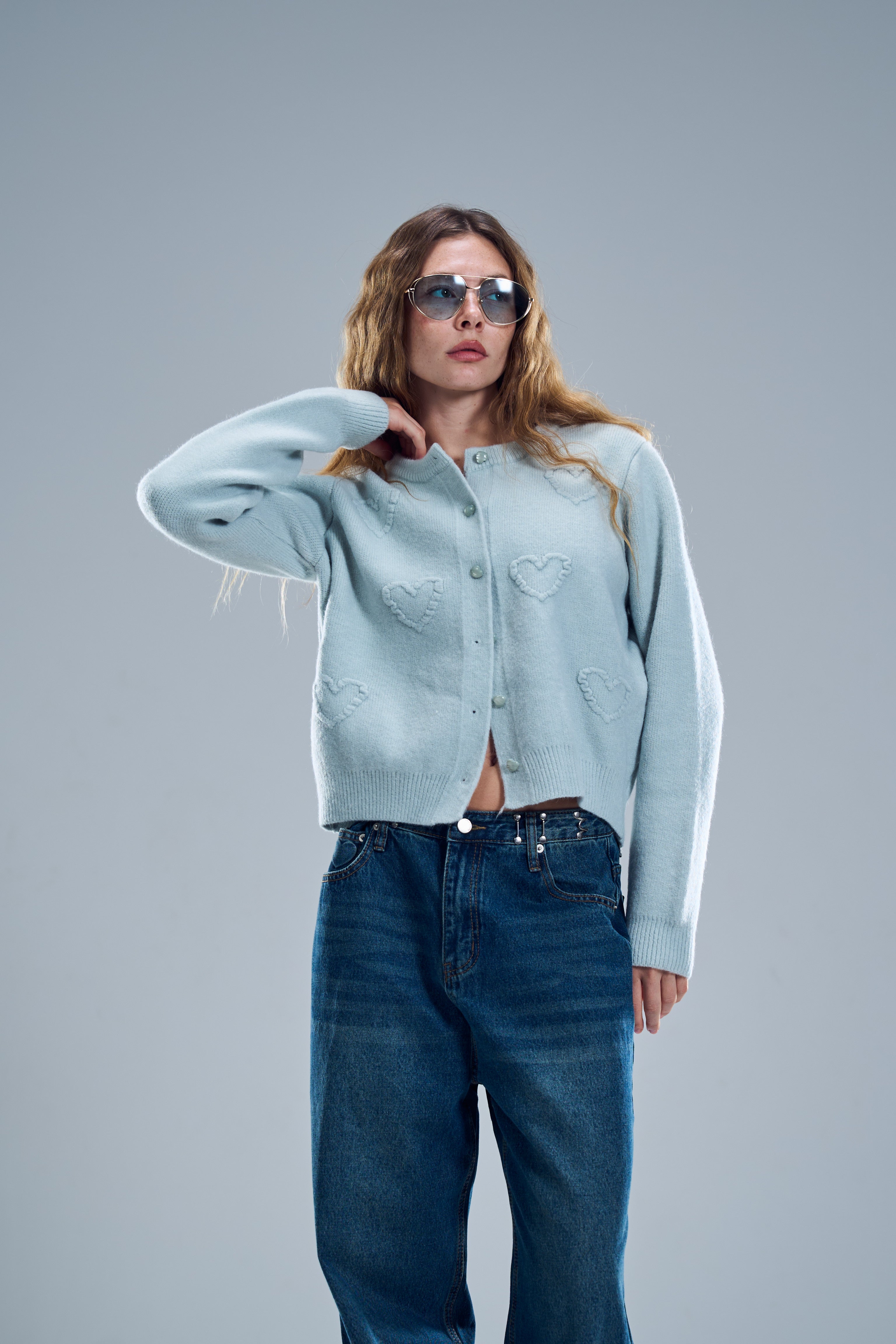 קרדיגן ארט תכלת