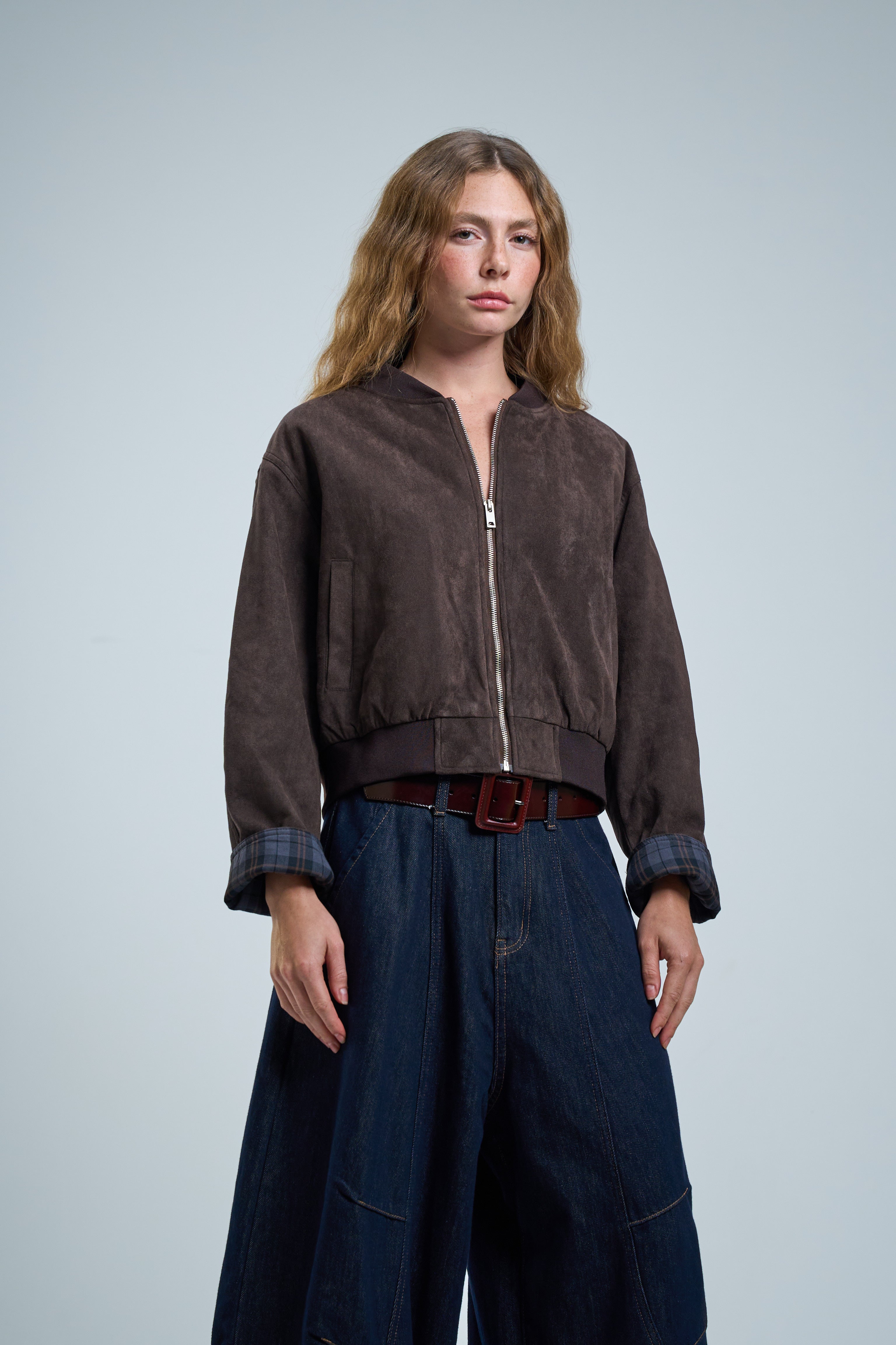 ג׳קט אדלי זמש חום