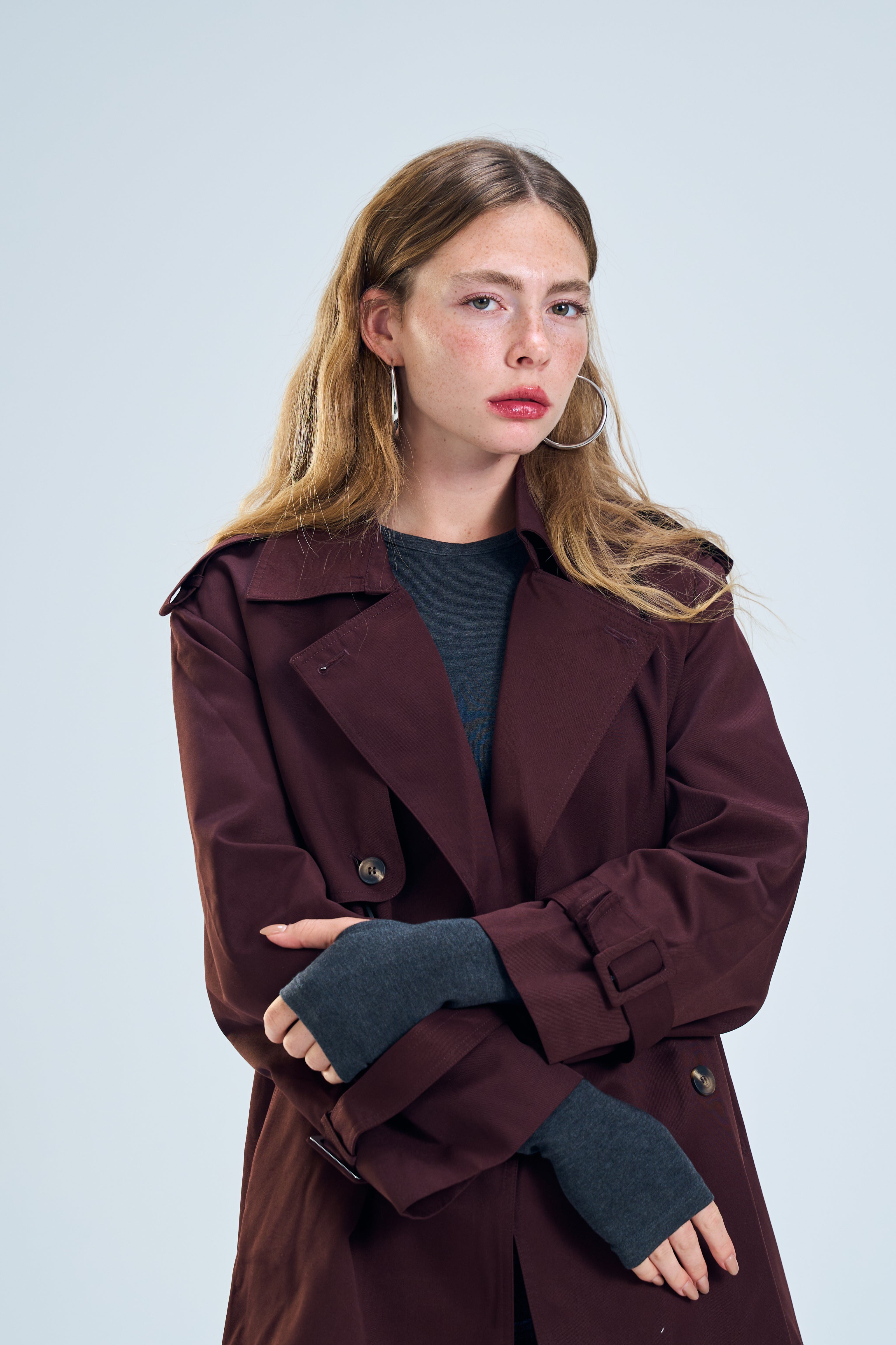 מעיל שליו בורדו