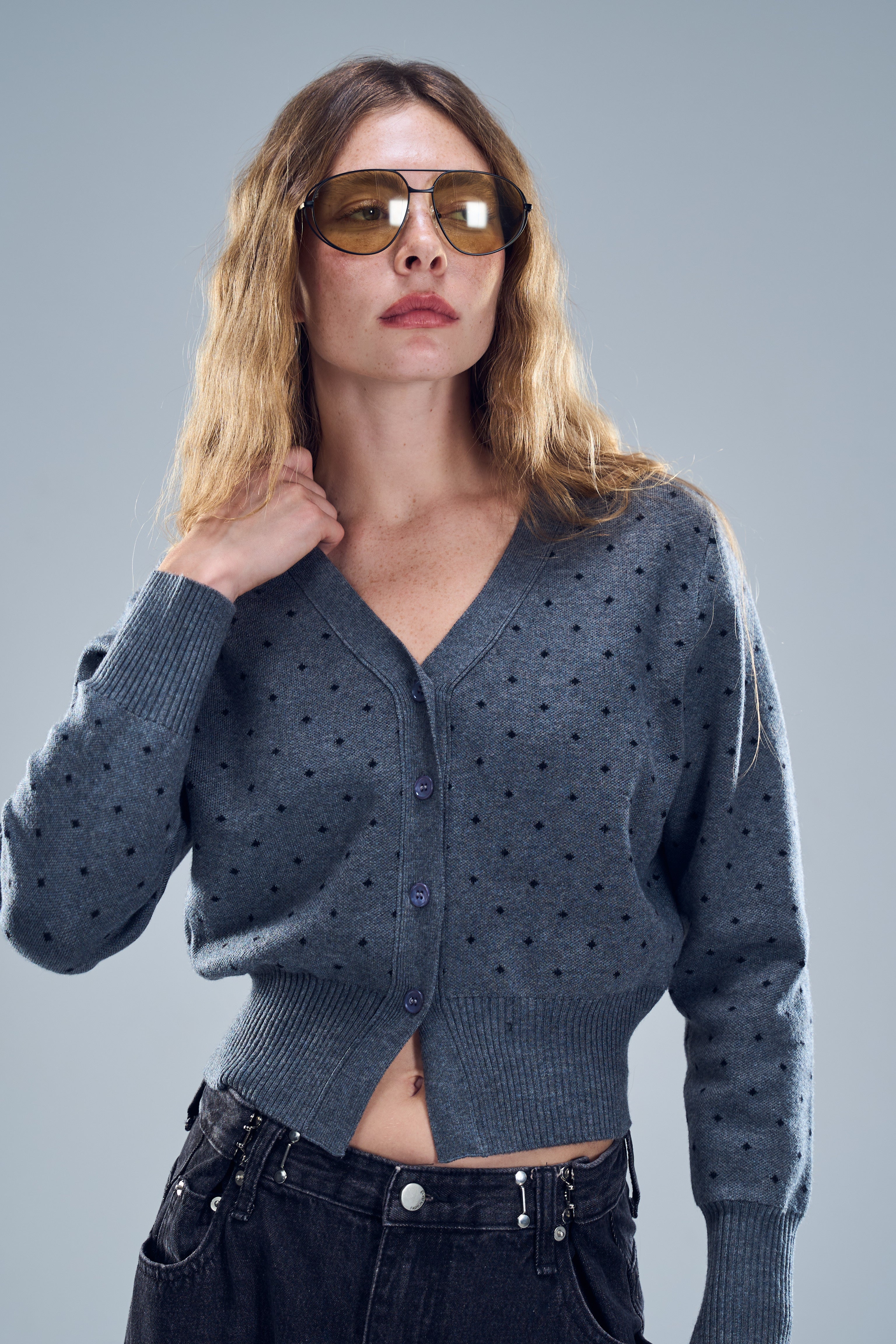 סריג ניקי אפור