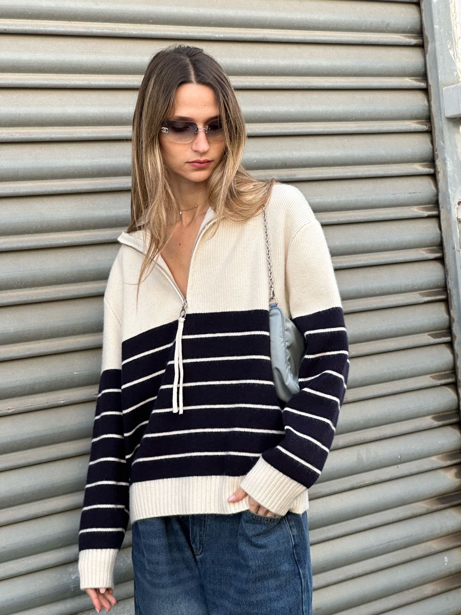 סריג אורן שמנת שחור