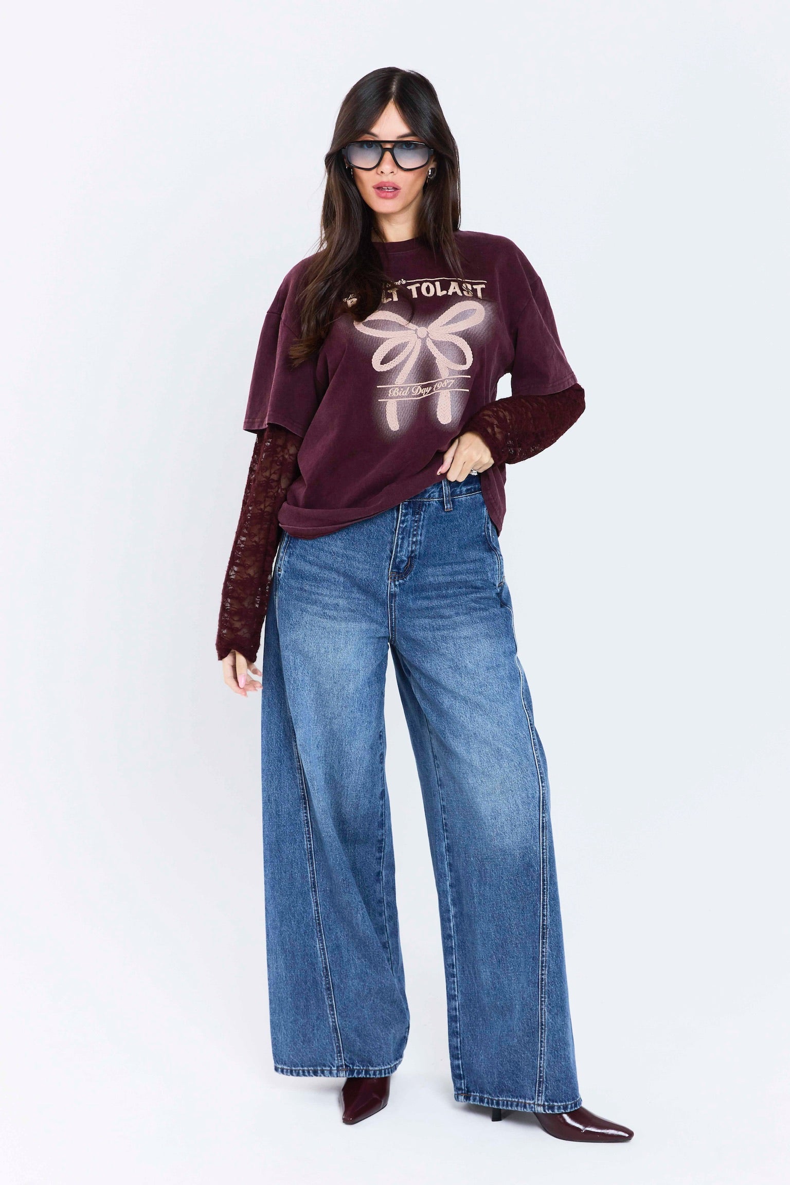 חולצת פנופי בורדו