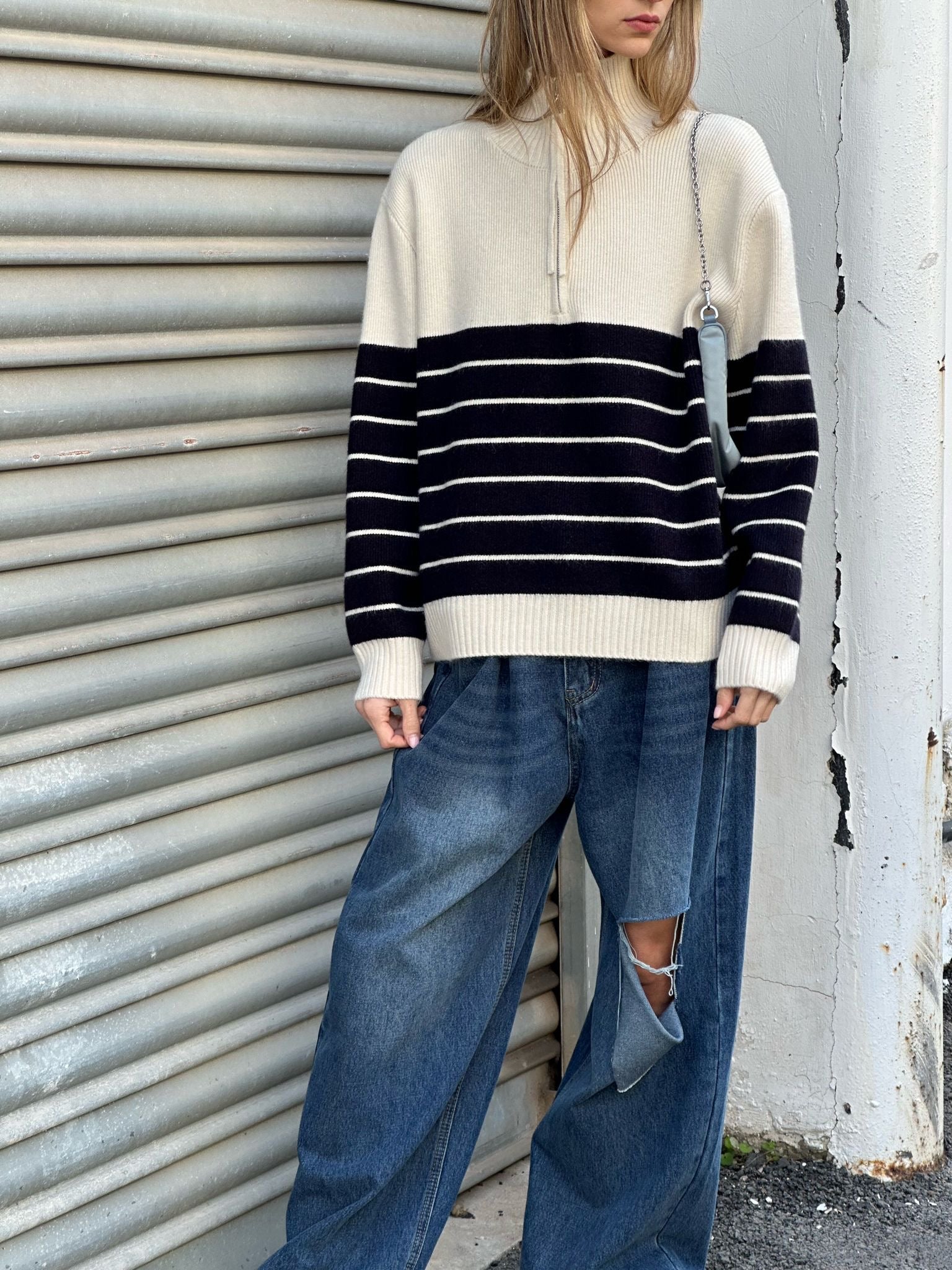 סריג אורן שמנת שחור