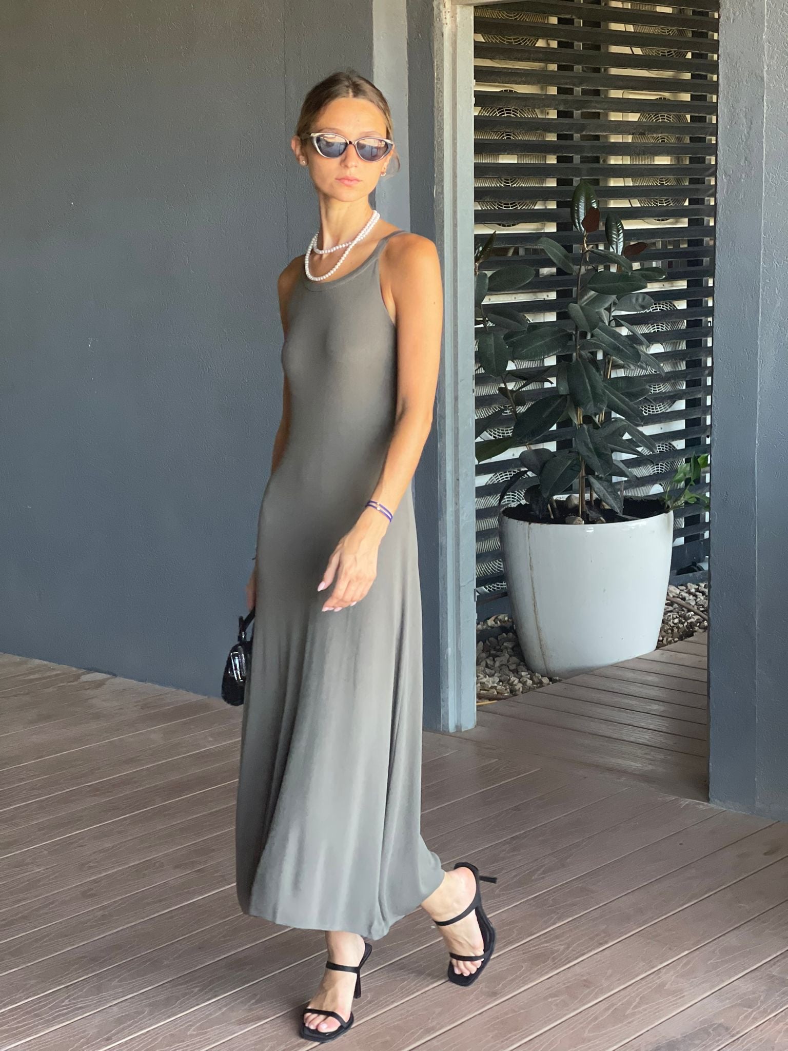 Olive gray Moor dress