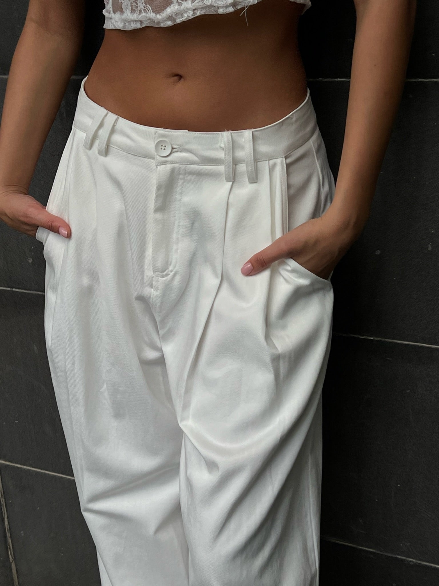 White Claude pants