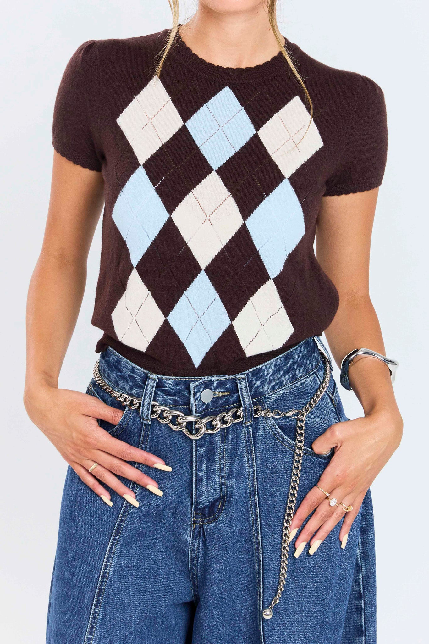 חולצת סריג אלי חום