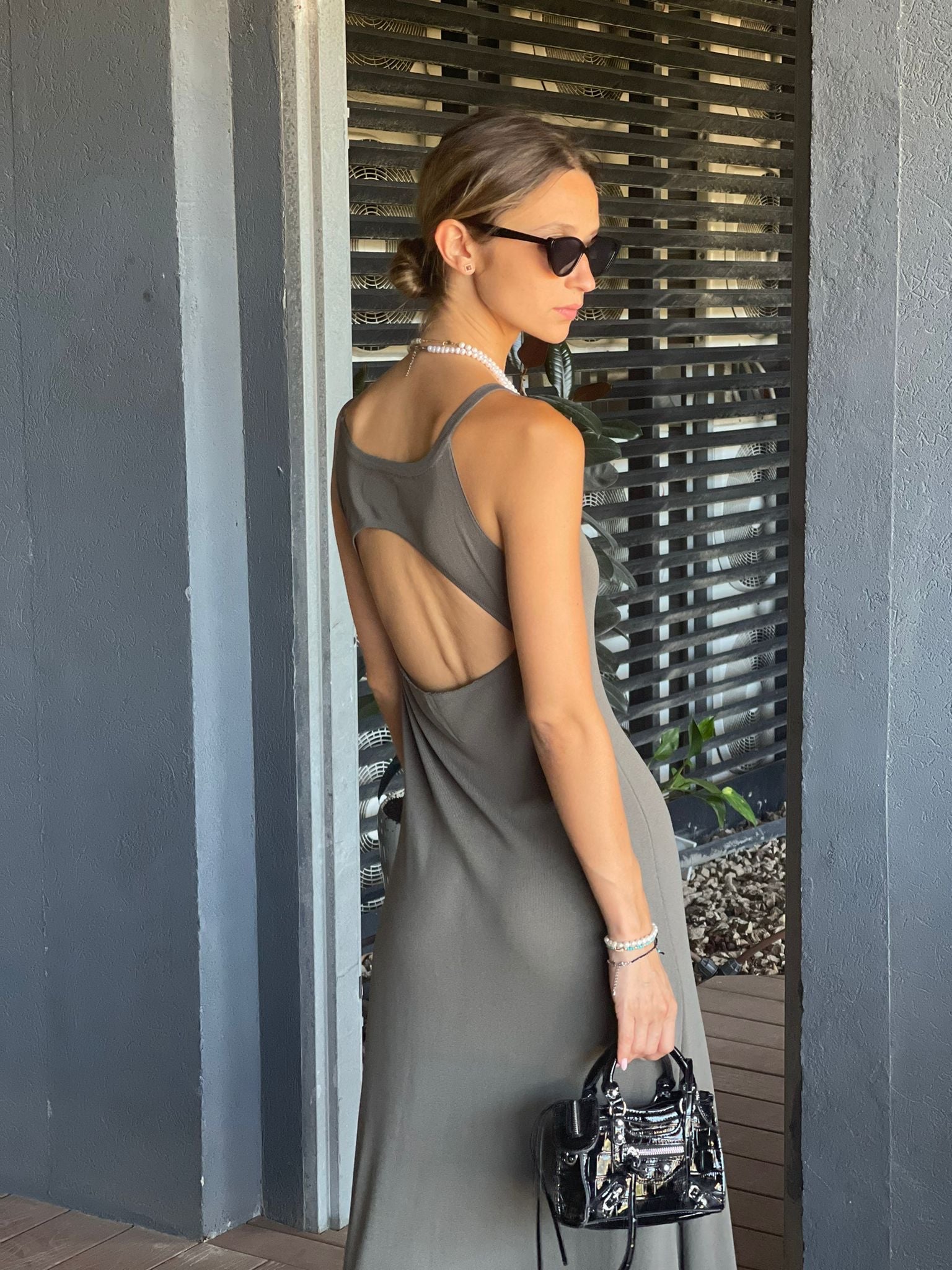 Olive gray Moor dress