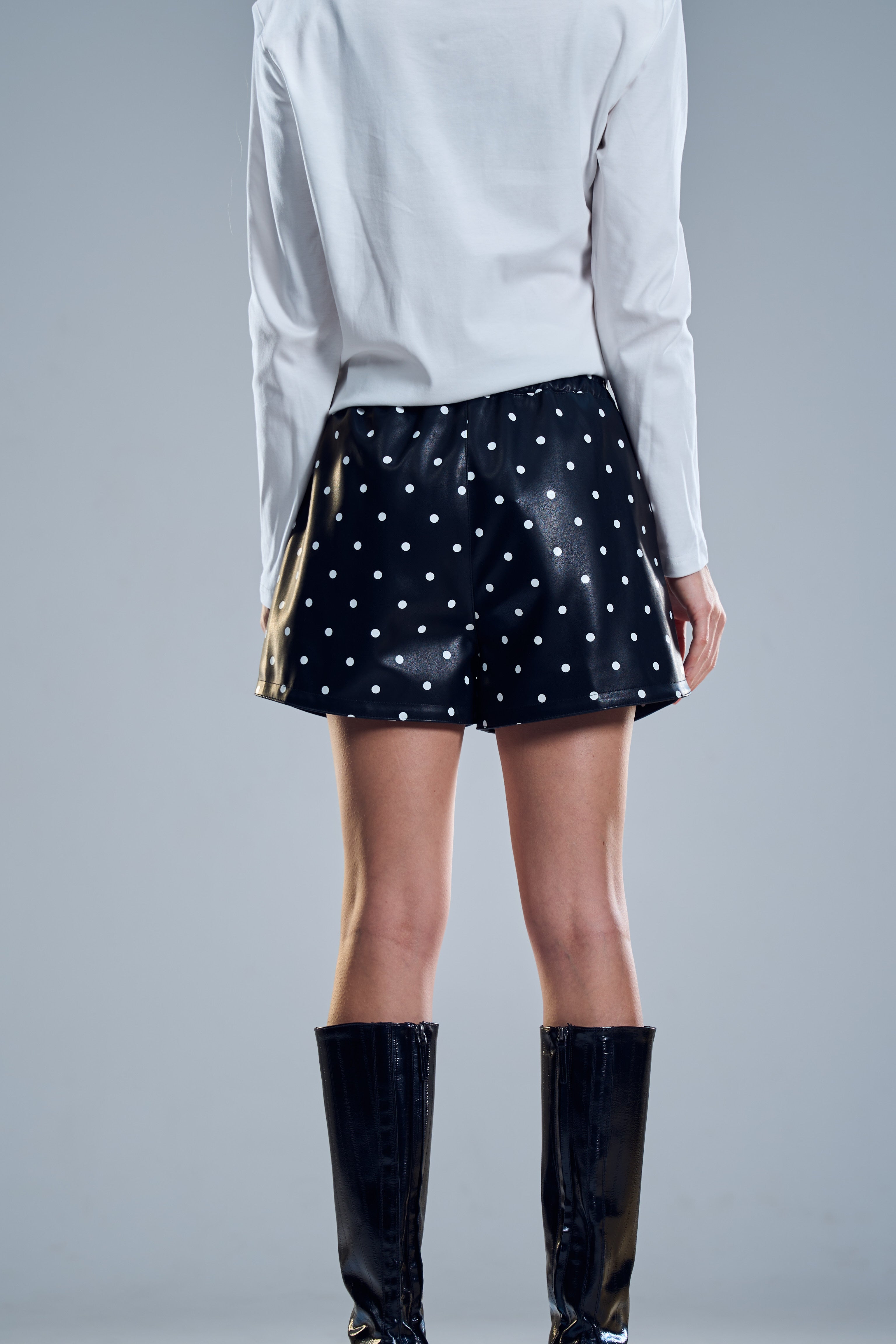 מכנס מייסי דמוי עור שחור