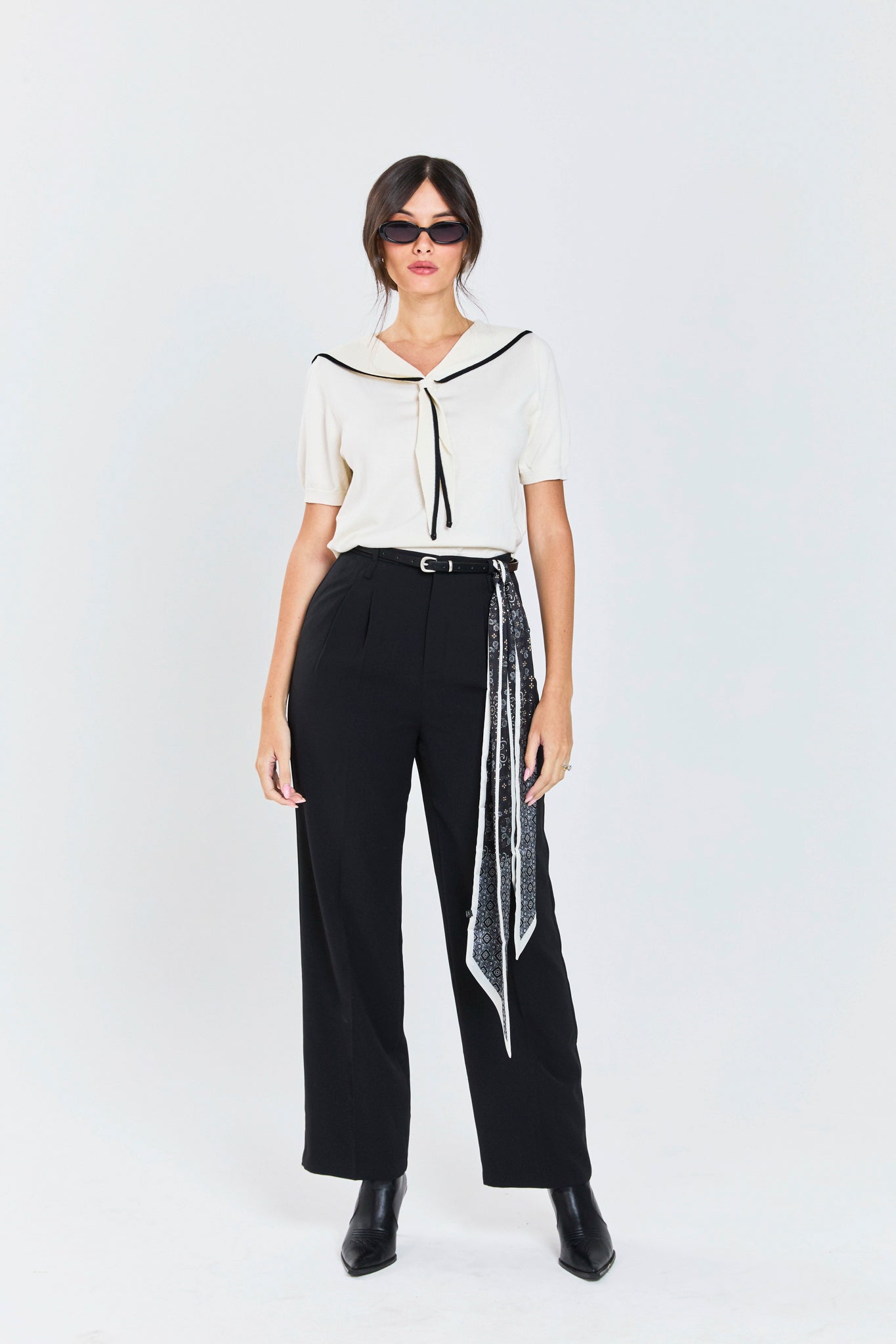 חולצת סריג אסי לבן