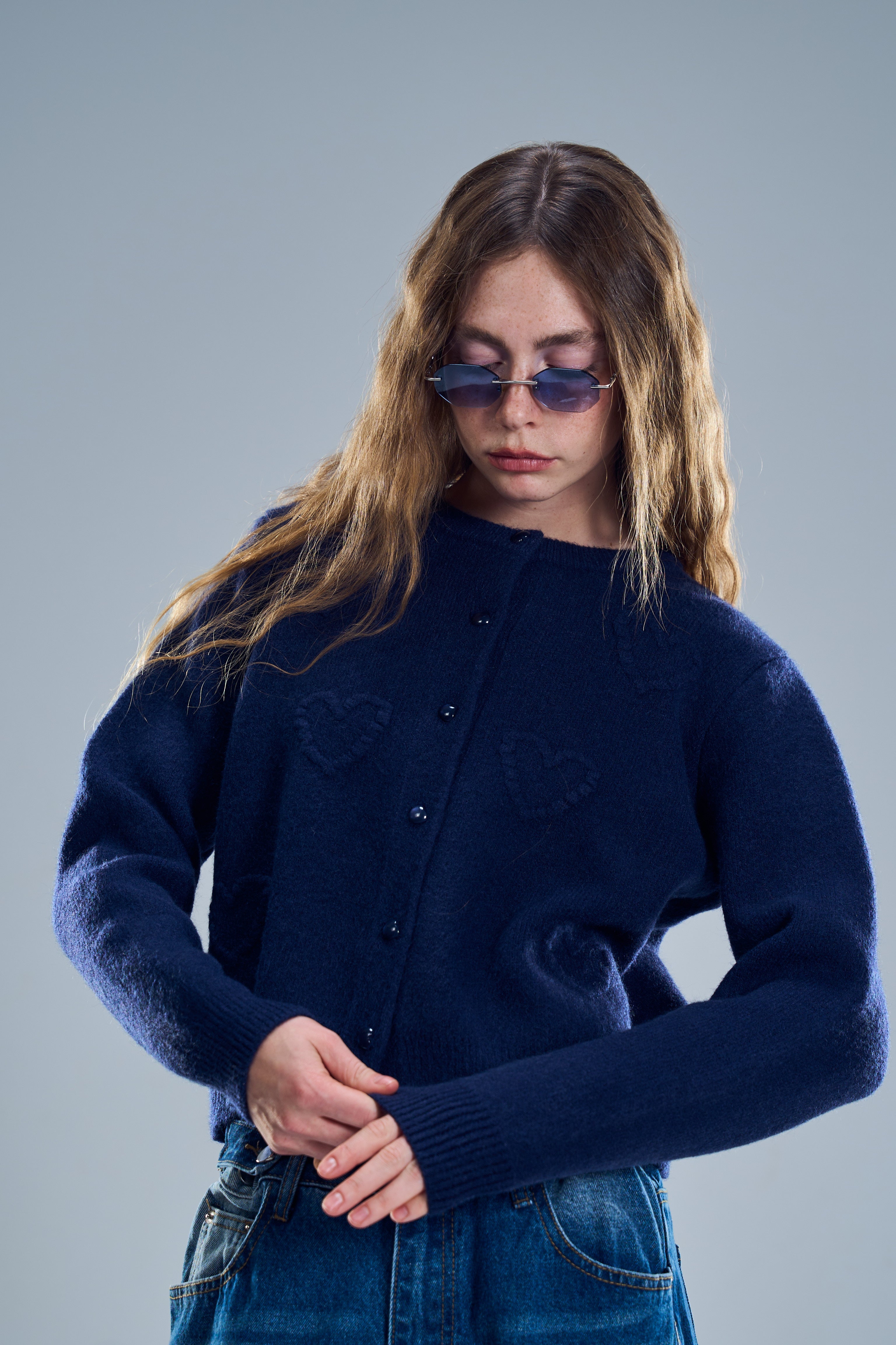 קרדיגן ארט כחול