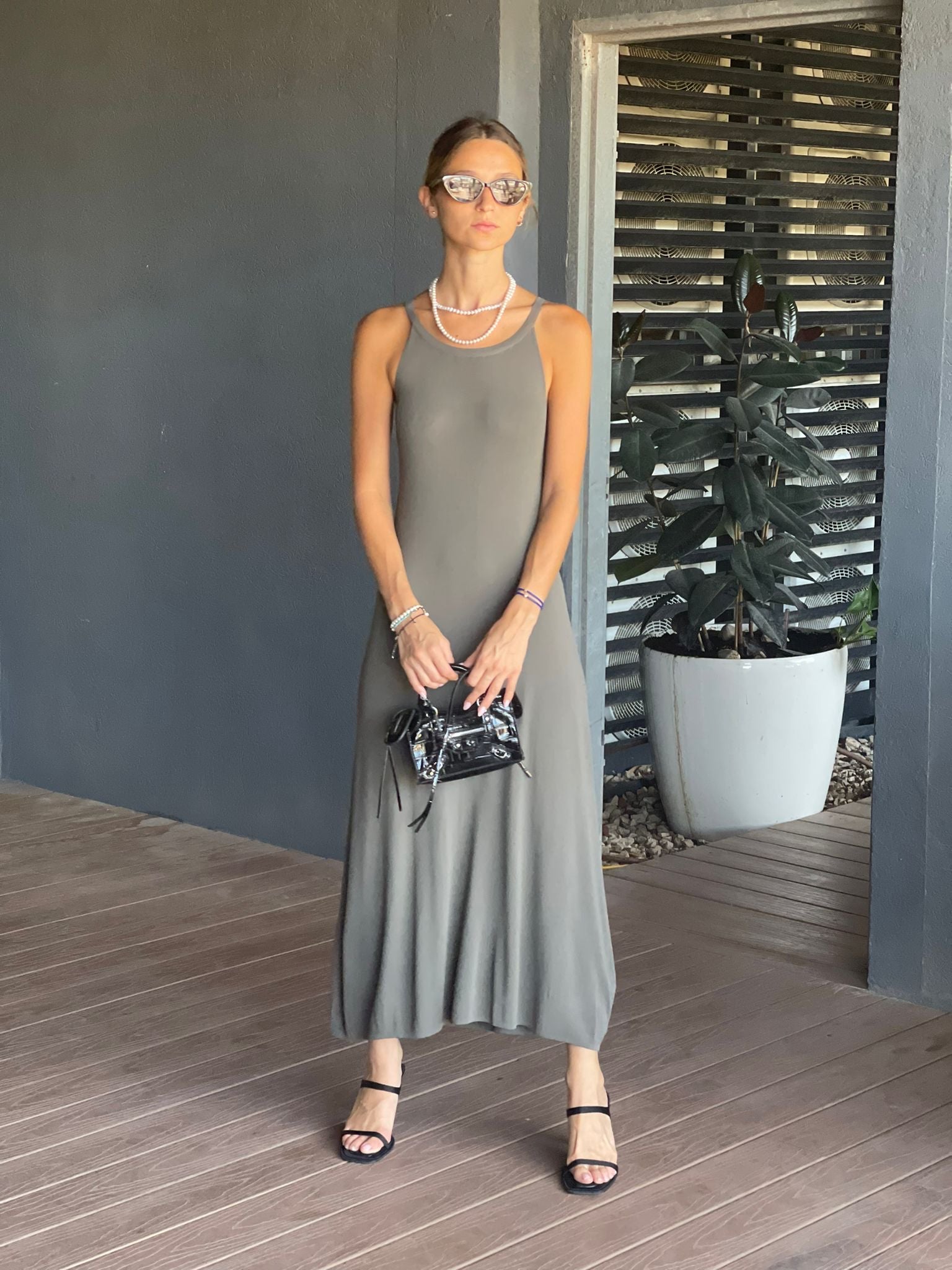 Olive gray Moor dress