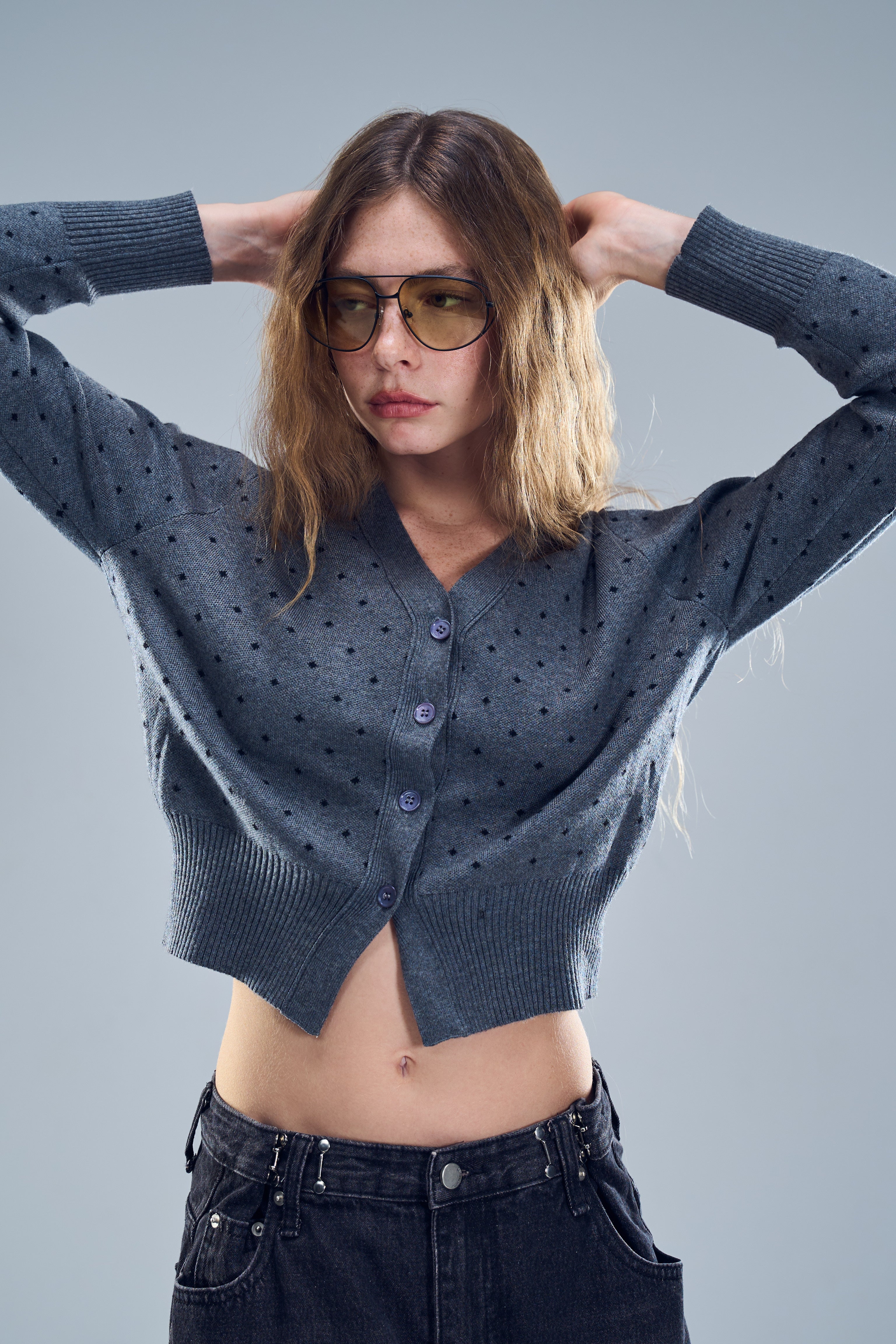 סריג ניקי אפור